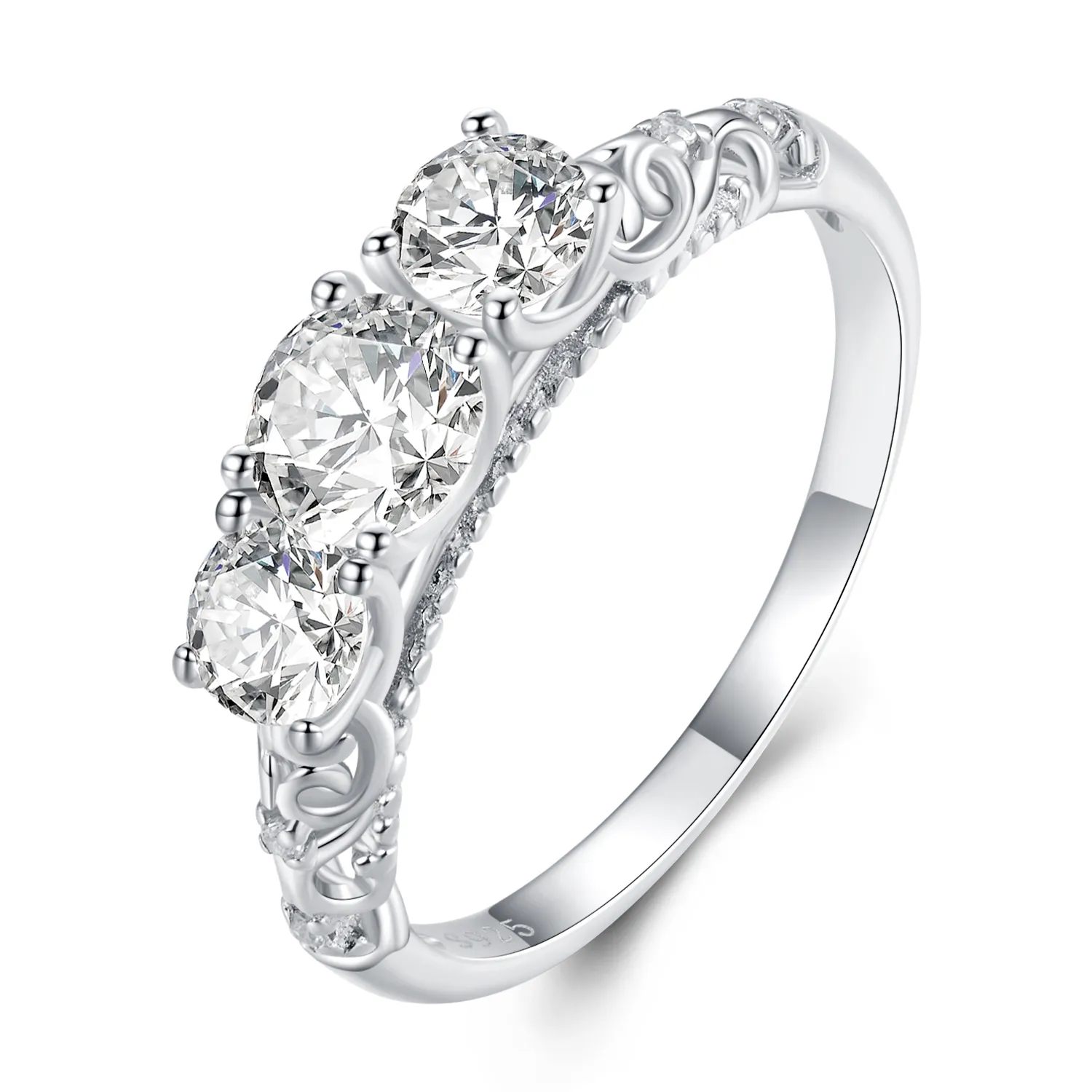 Pandora Style Three Stone Ring - BSR318