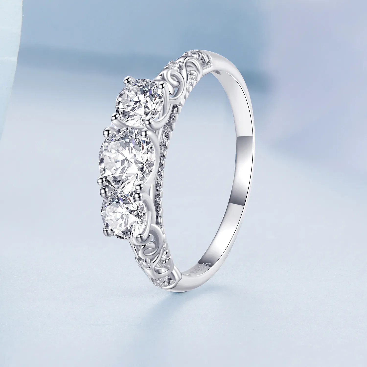 Pandora Style Three Stone Ring - BSR318