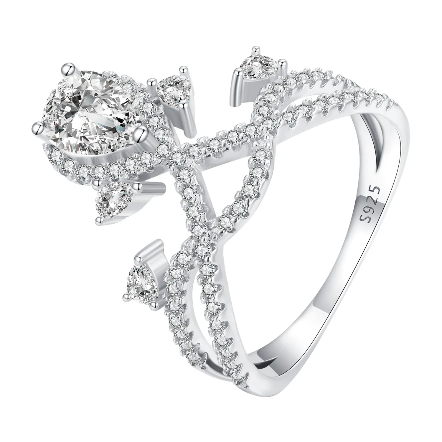 pandora style tiara ring bsr368