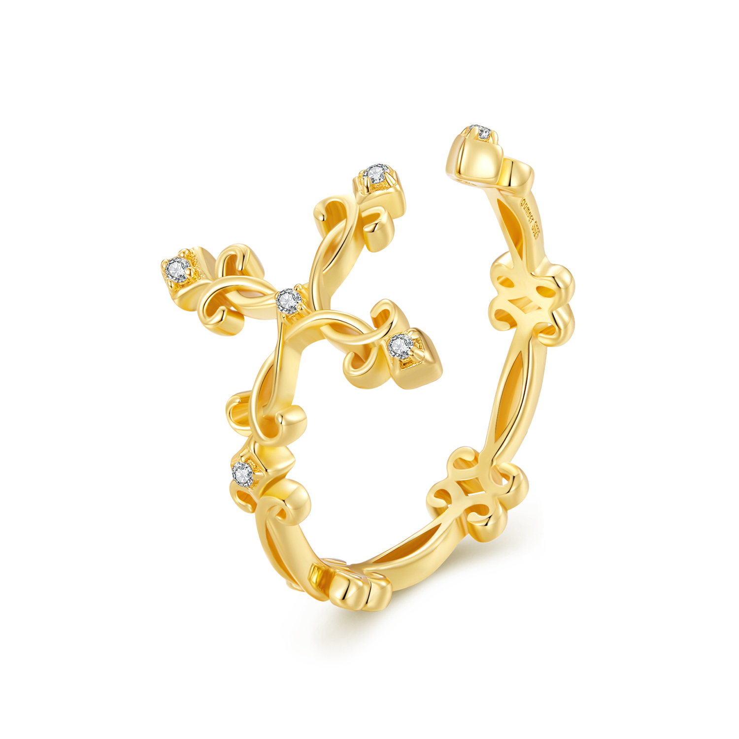 pandora style yellow gold ring bsr041 b
