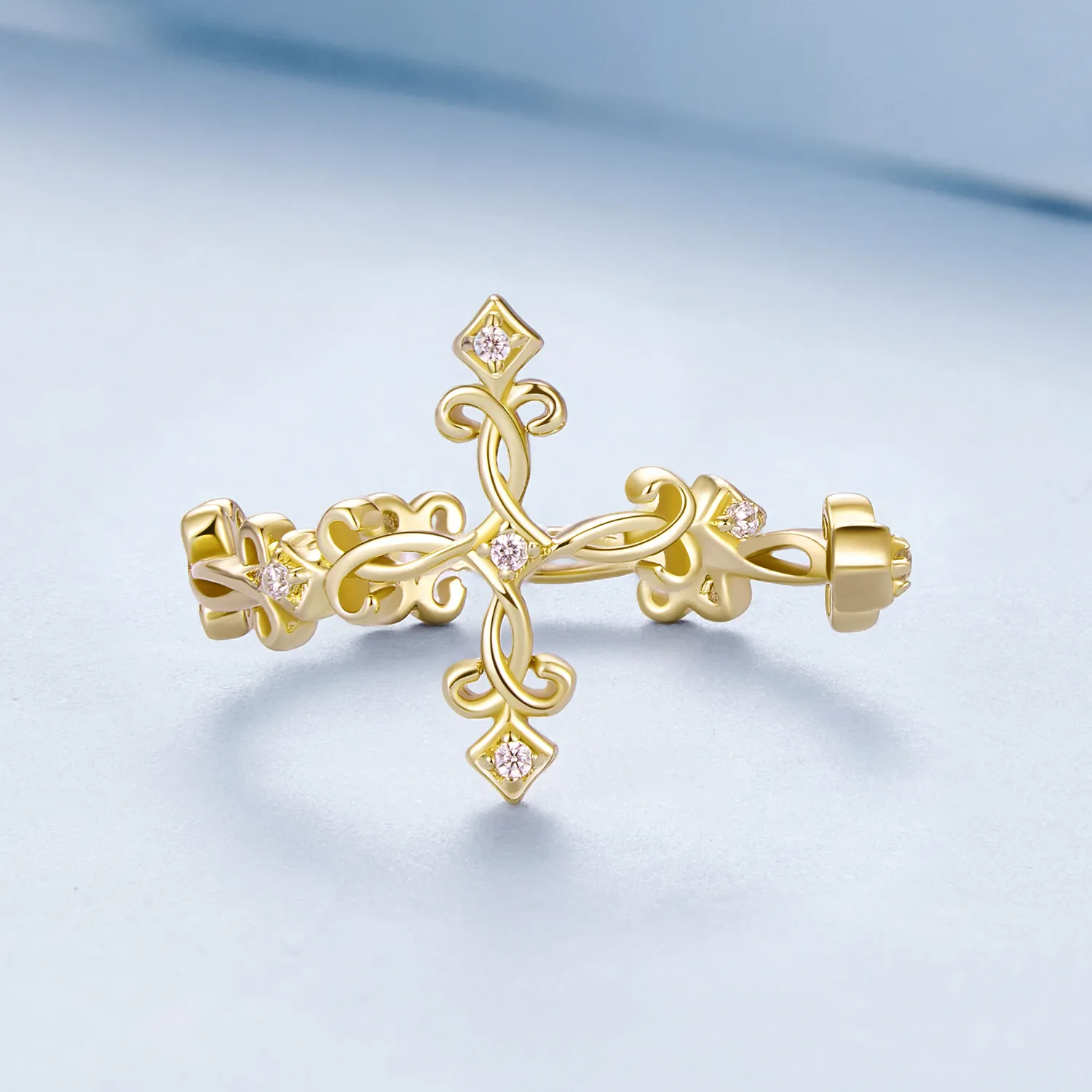 Pandora Style Yellow Gold Ring - BSR041-B