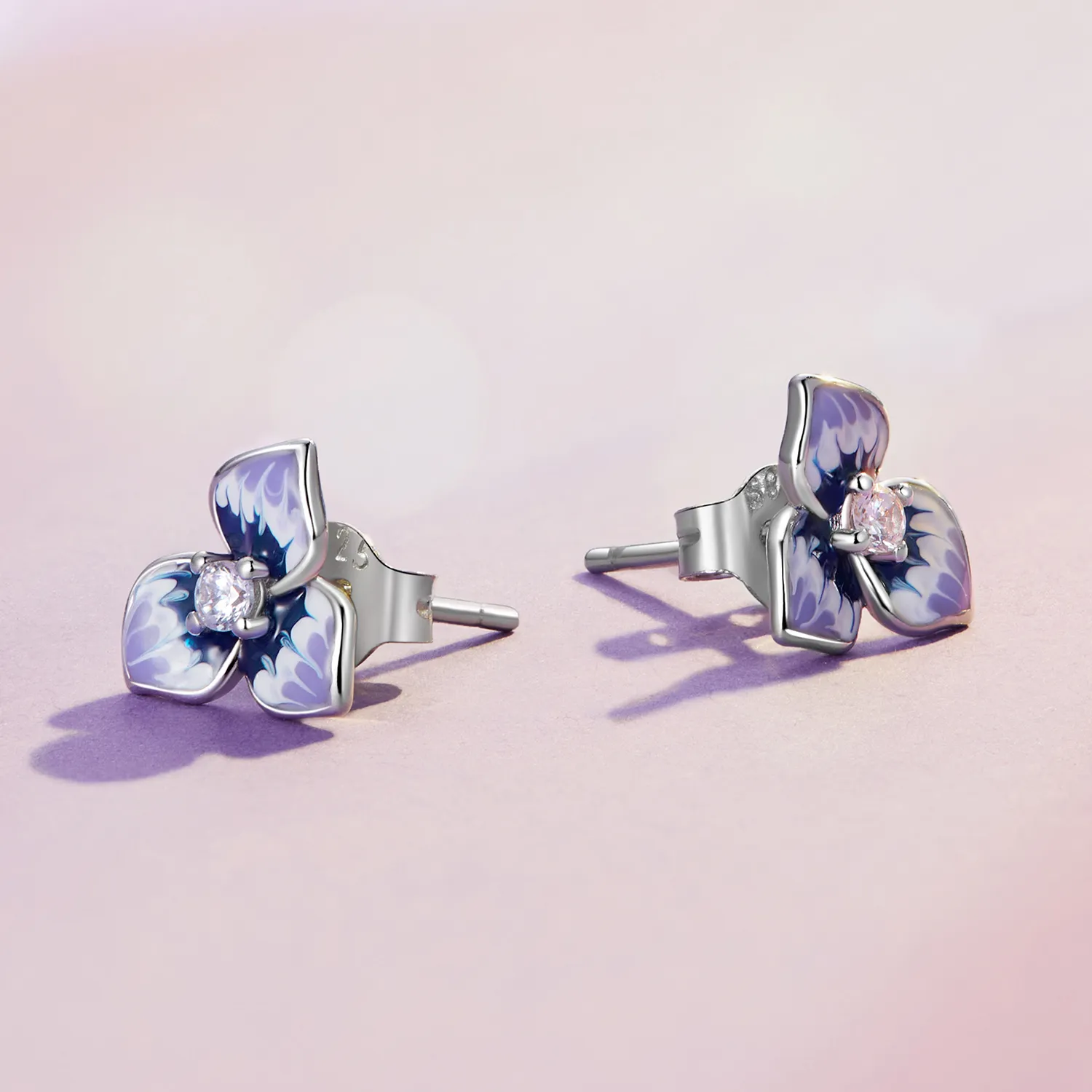 Pandora-style Pansy Earrings - BSE860