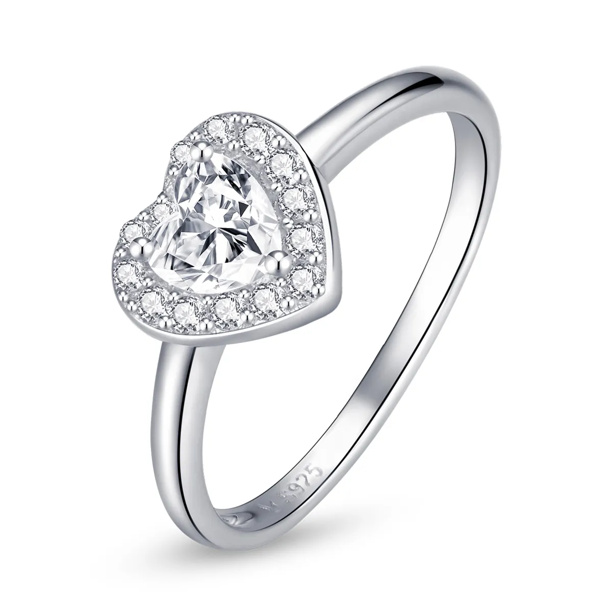 striking and glamorous pandora style sparkling elevated heart ring scr725