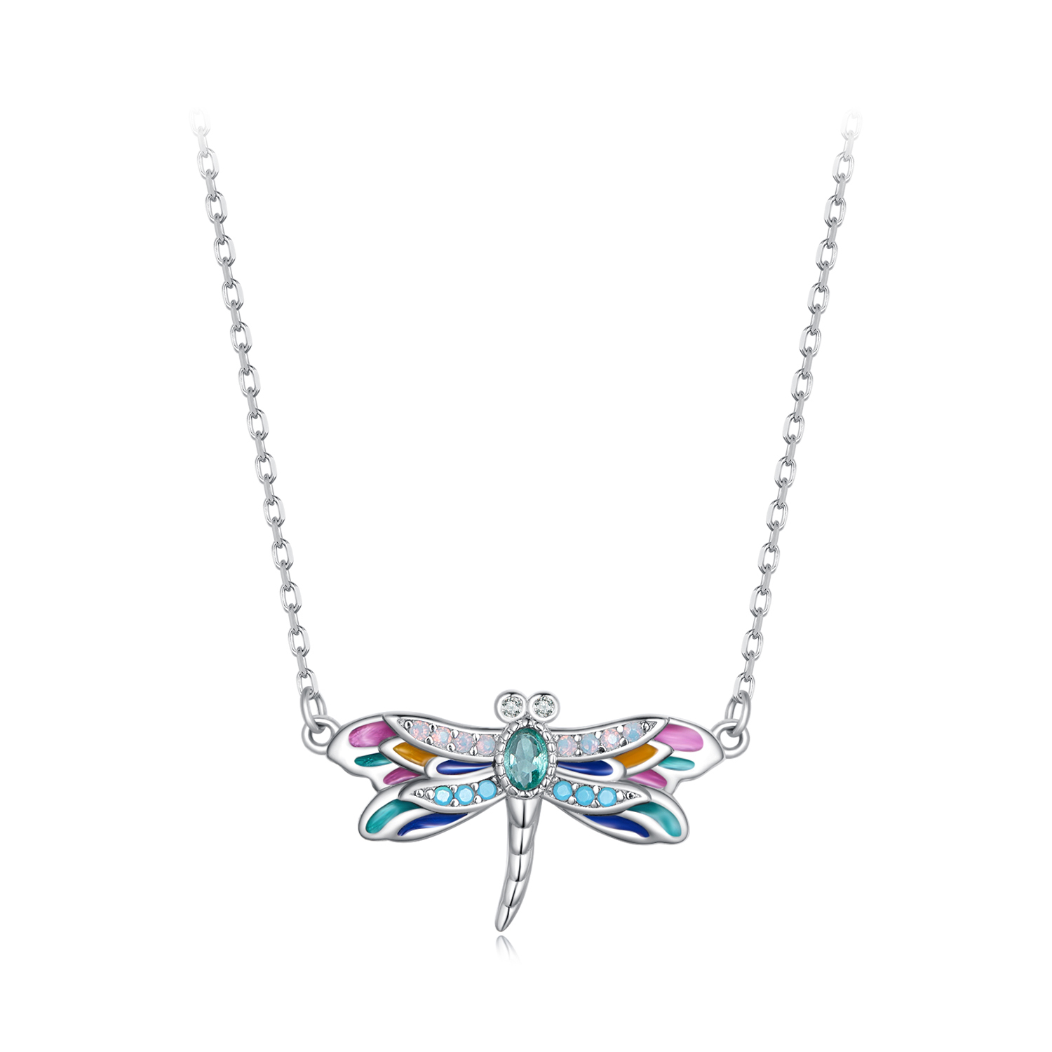 exquisite dragonfly necklace in the pandora style bsn348