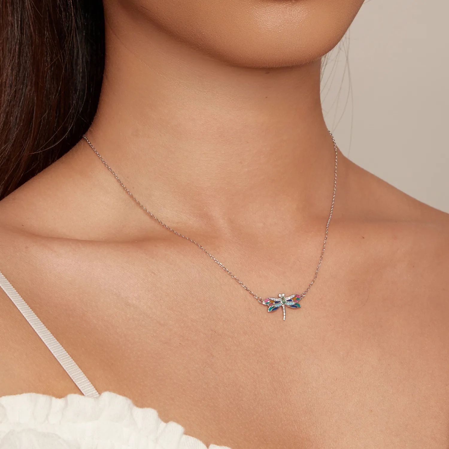 Exquisite Dragonfly Necklace in the Pandora style - BSN348