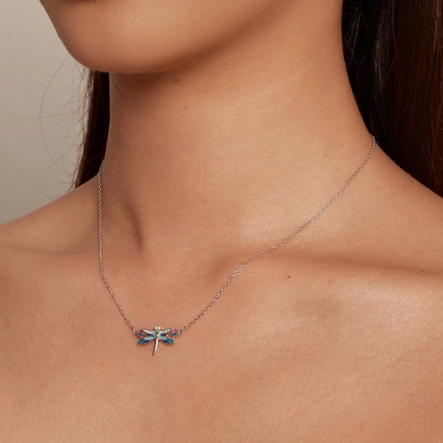 Exquisite Dragonfly Necklace in the Pandora style - BSN348