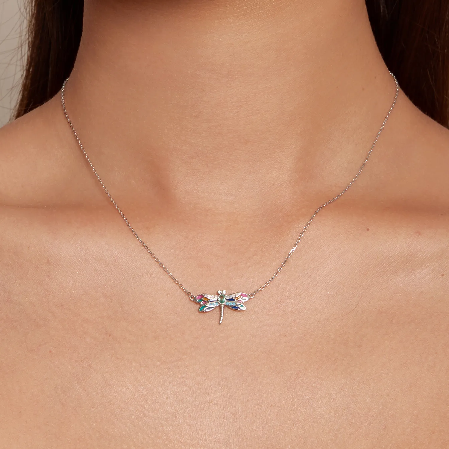 Exquisite Dragonfly Necklace in the Pandora style - BSN348