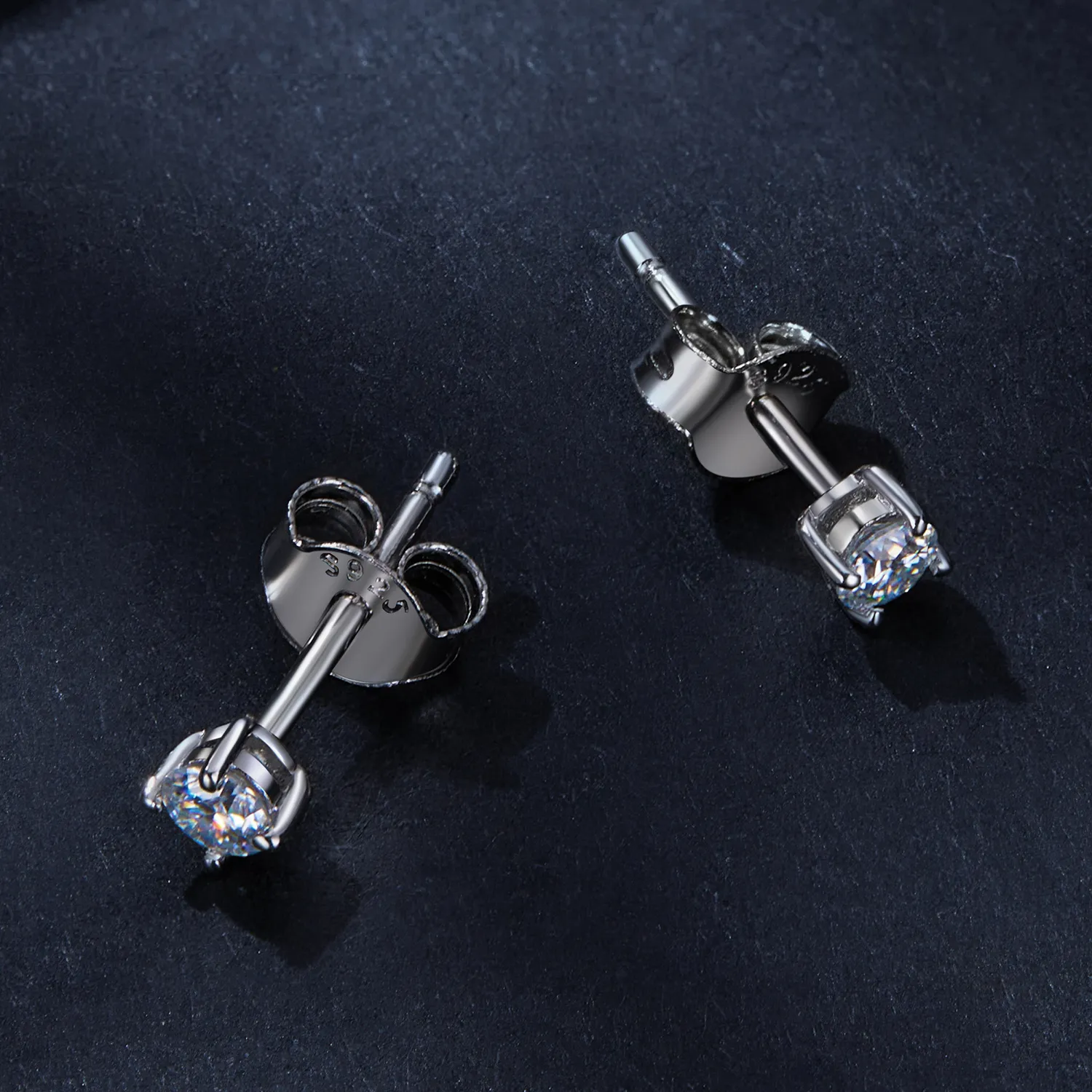 Pandora Style 0.1Ct Moissanite Studs Earrings (Two Certificates) - MSE038