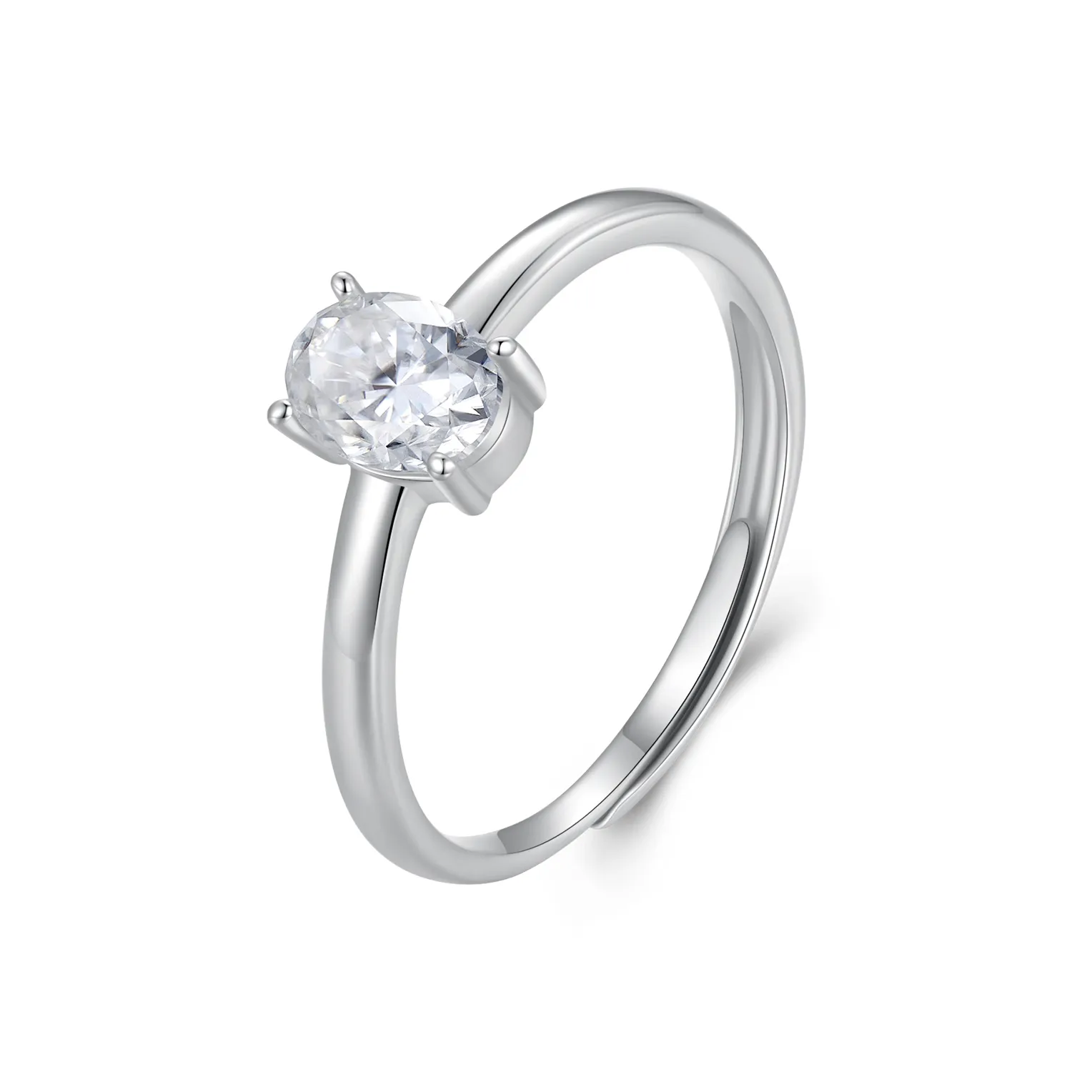 Pandora Style 1Ct Egg-Shaped Moissanite Ring - MSR039