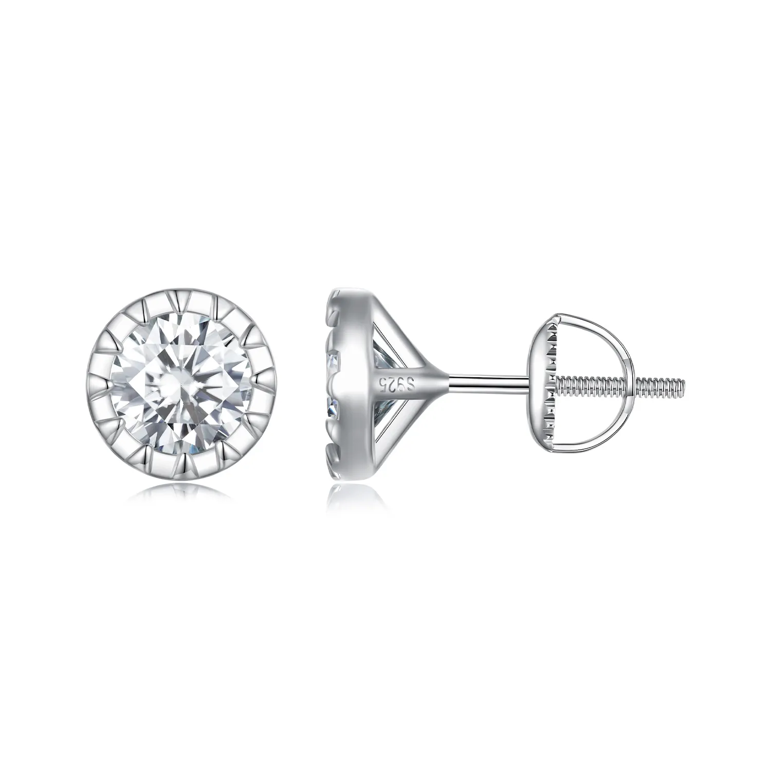 Pandora Style 1Ct Moissanite Studs Earrings - MSE027