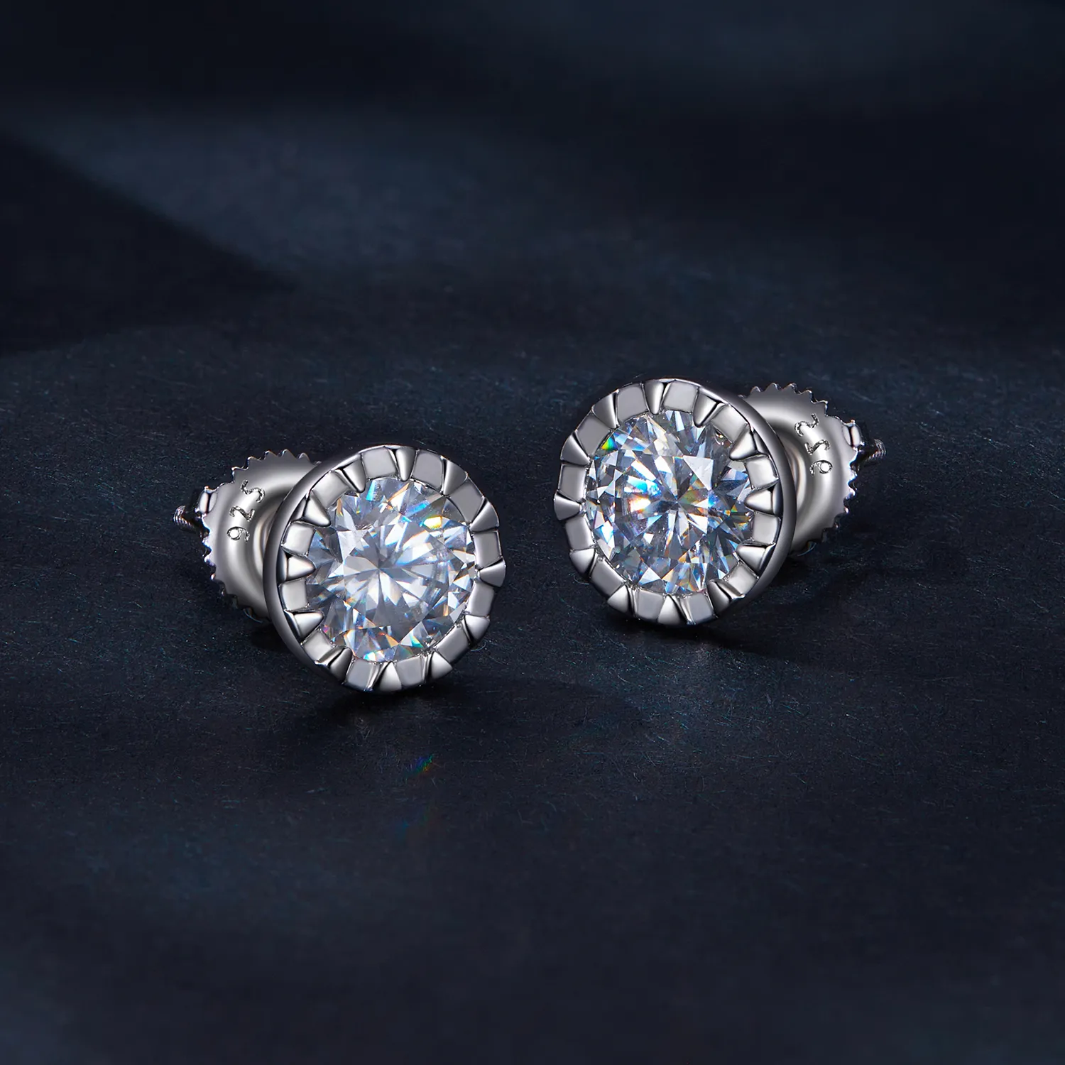 Pandora Style 1Ct Moissanite Studs Earrings - MSE027