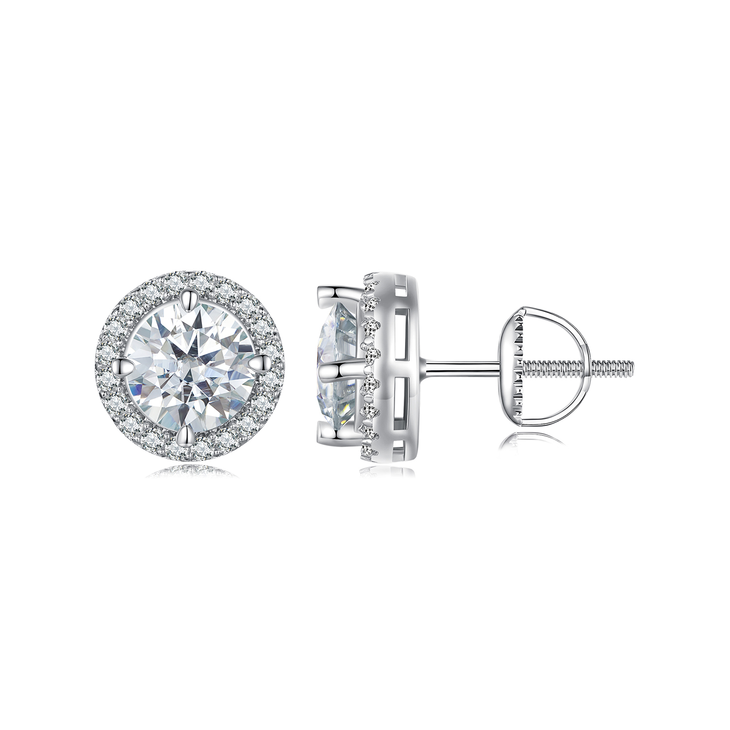 pandora style 1ct moissanite studs earrings two certificates mse039