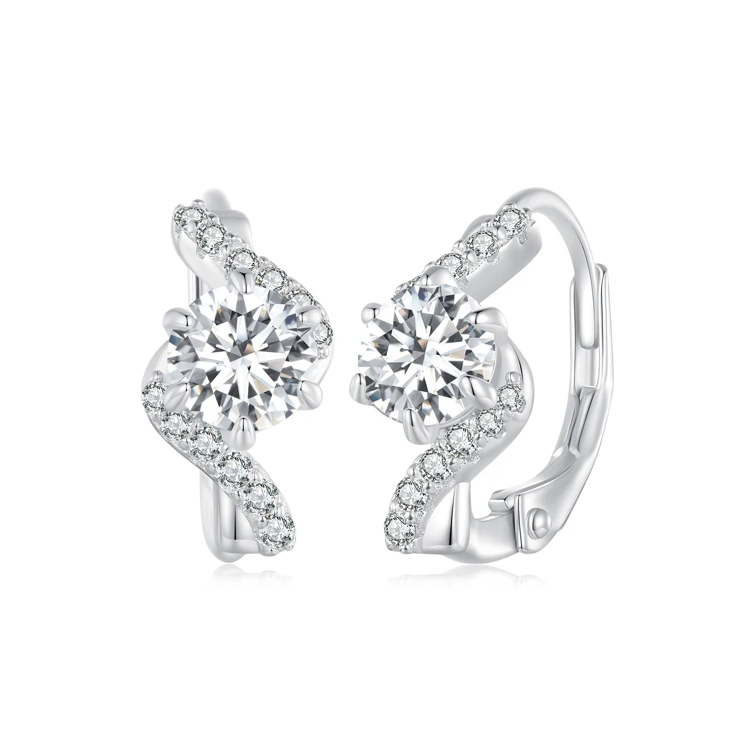 Pandora Style 50 Pointsmoissanite Hoop Earrings (Two Certificates) - MSE036