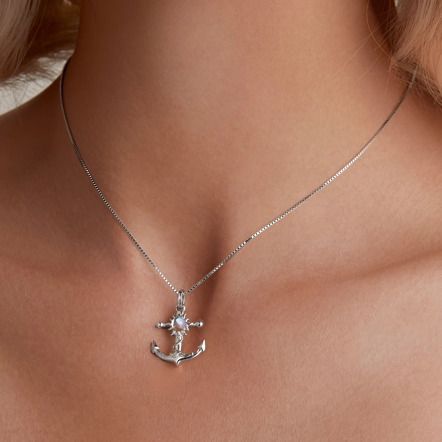 Pandora Style Anchor Necklace - BSN349