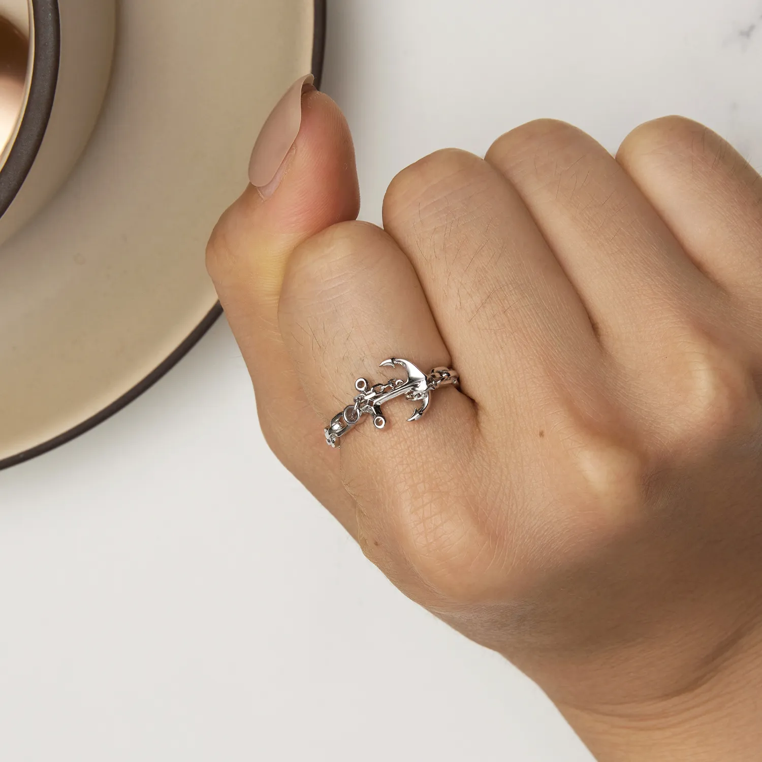 Pandora Style Anchor Ring - SCR949