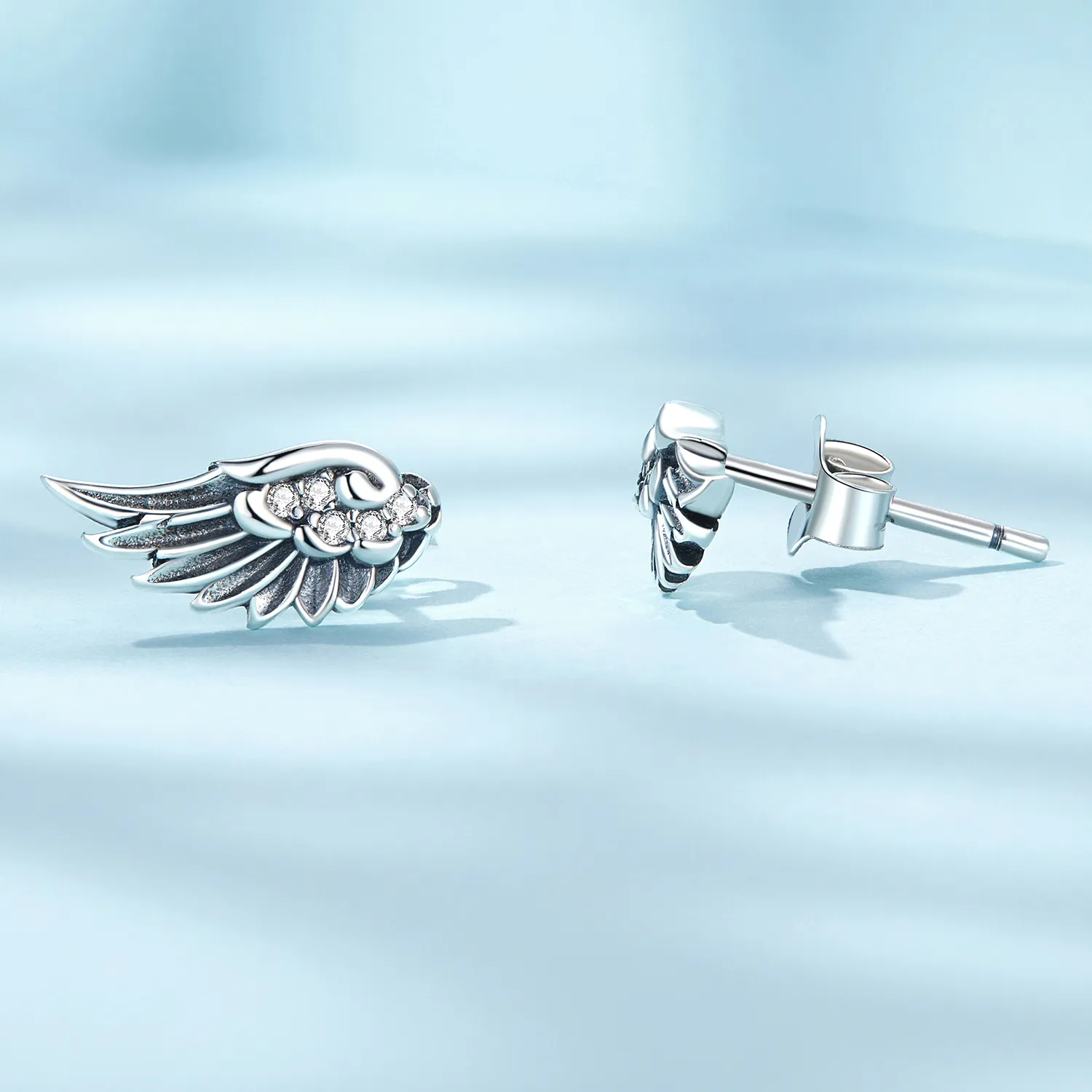 Pandora Style Angel Wings Studs Earrings - SCE1579