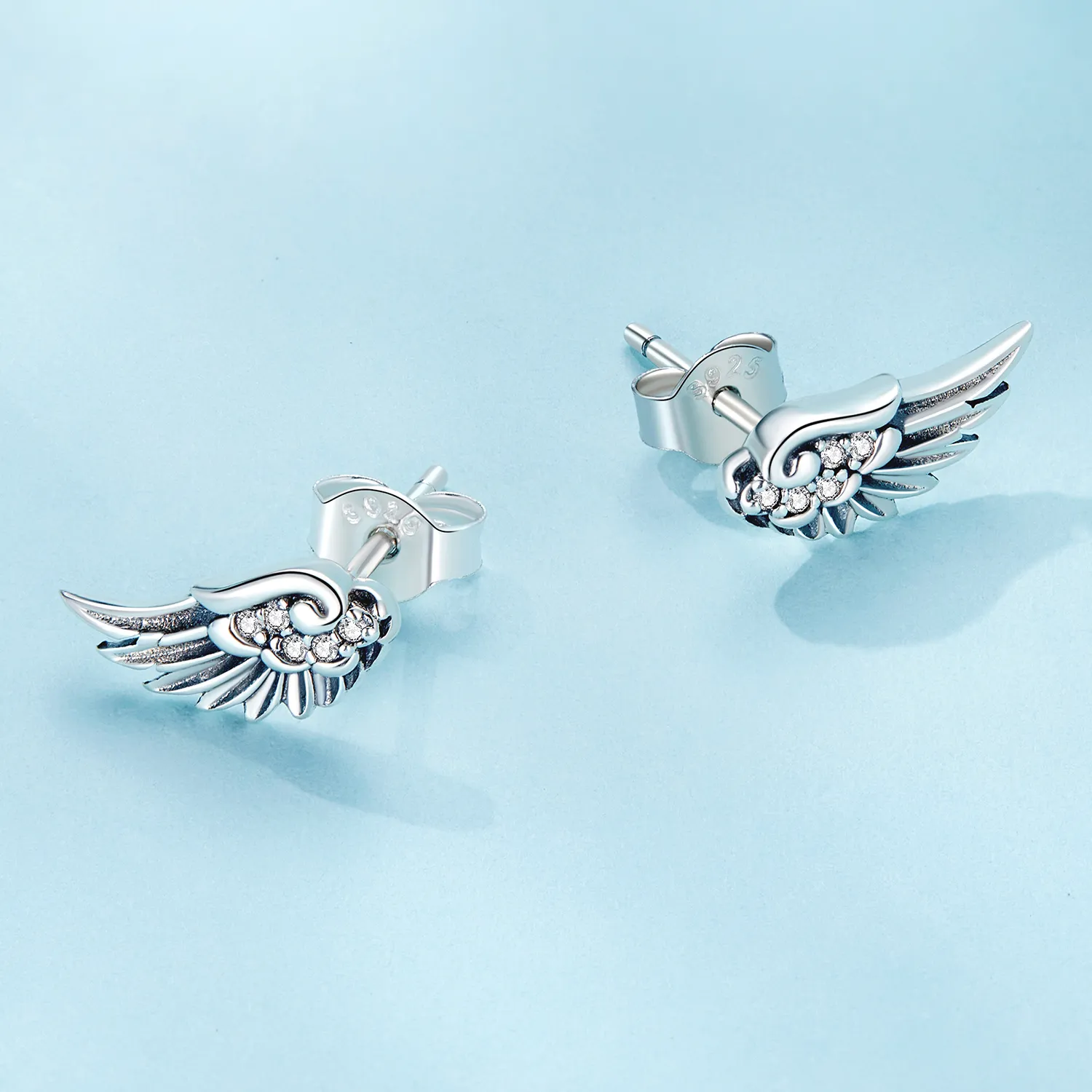 Pandora Style Angel Wings Studs Earrings - SCE1579