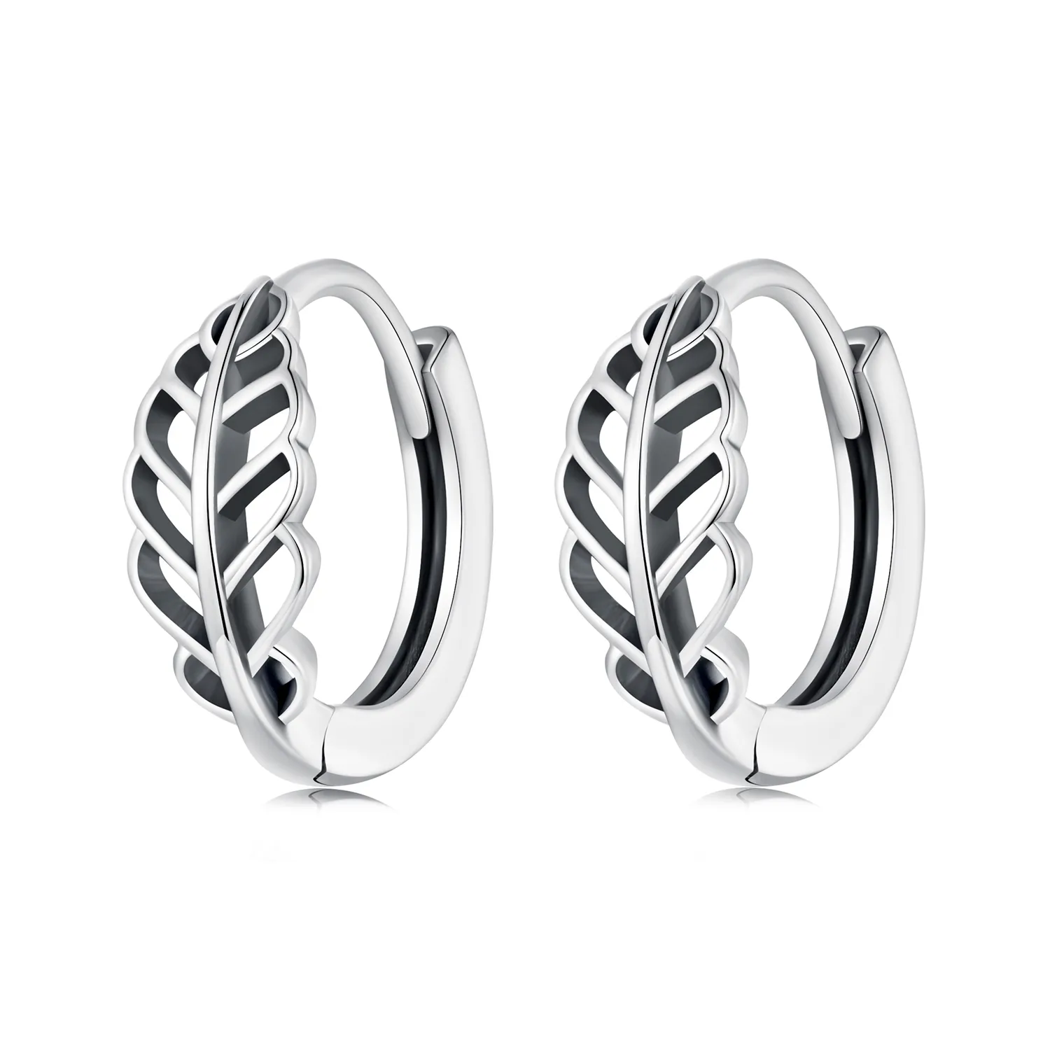 Pandora Style Autumn Leaves Hoop Earrings - SCE1636