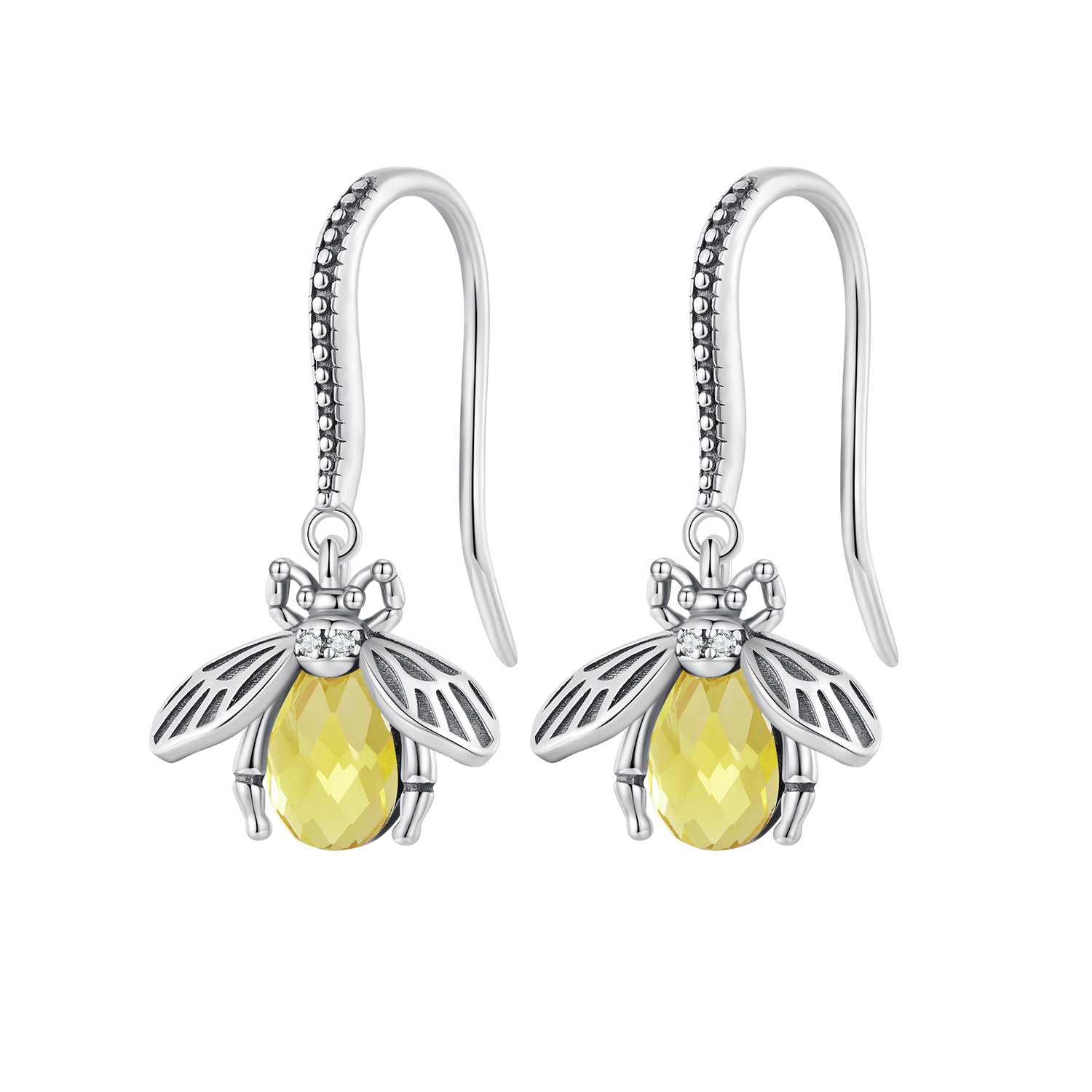 pandora style bee dangle earrings sce1570
