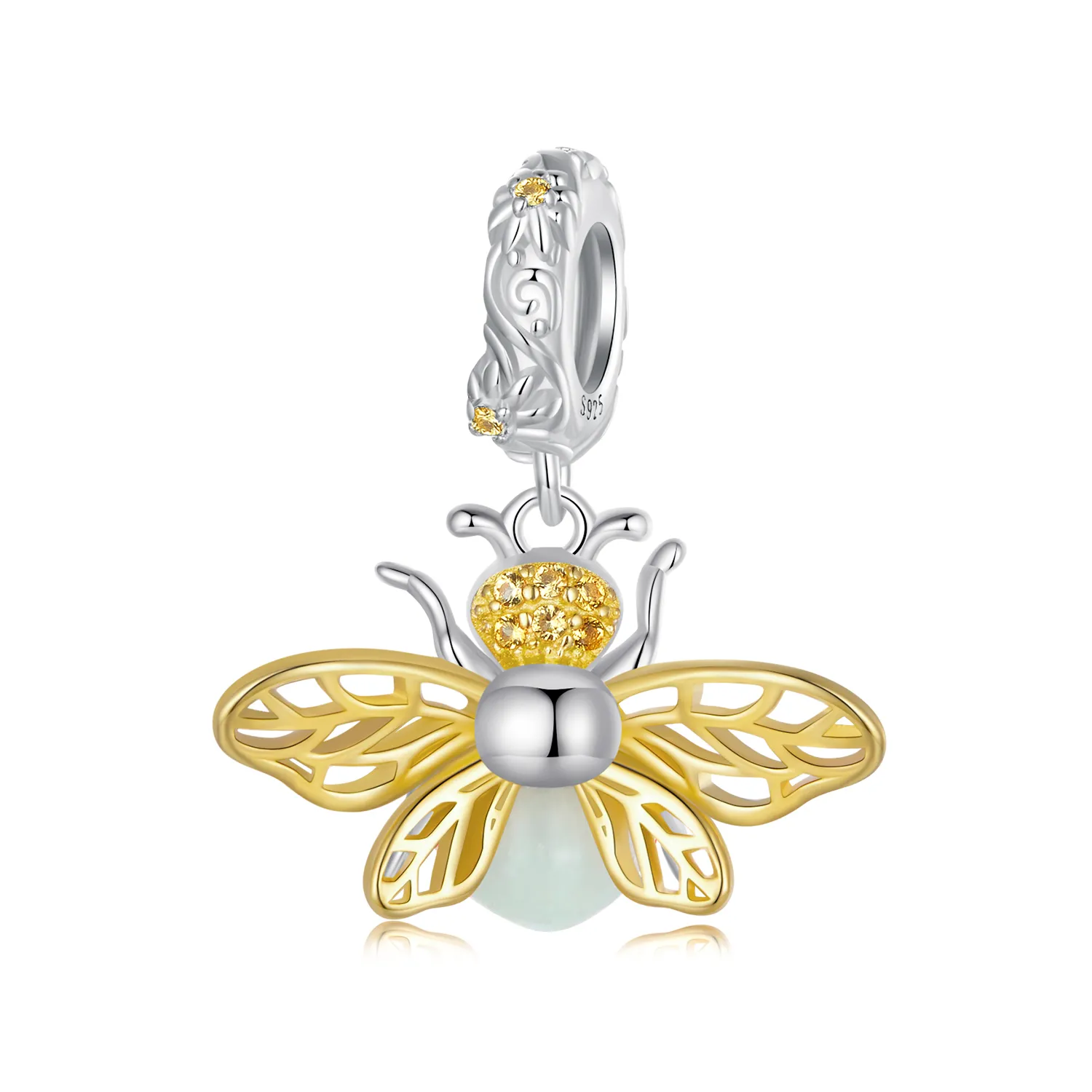 pandora style bee glow in the dark dangle scc2616