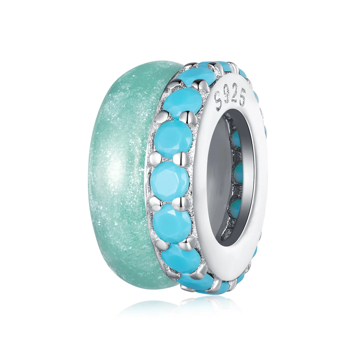 Pandora Style Blue Double Layer Silicone Spacer - BSC883-TQ