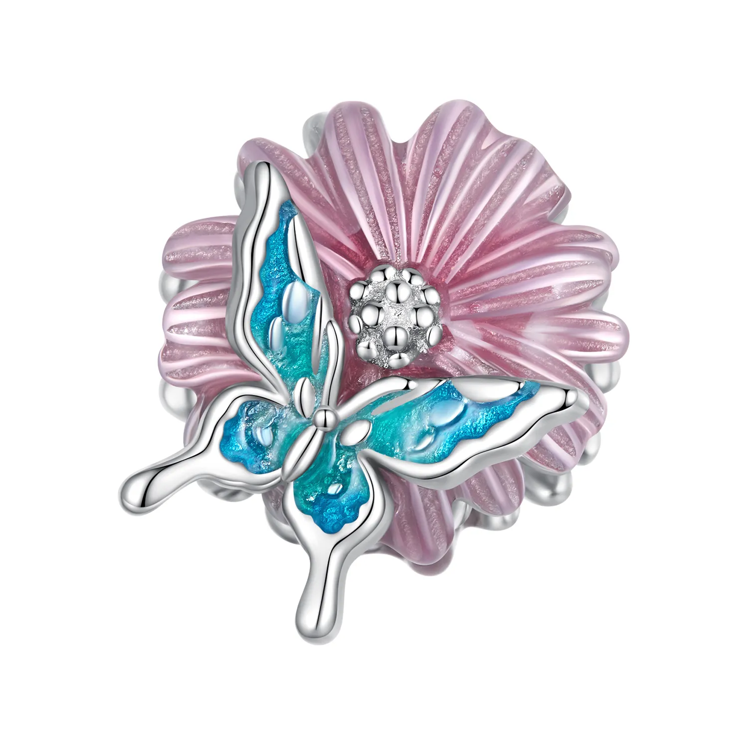 pandora style butterfly chrysanthemum charm bsc788