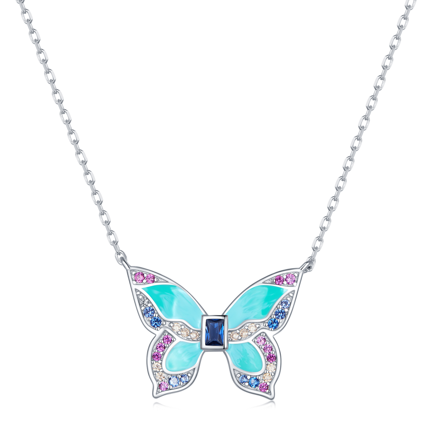 pandora style butterfly necklace bsn306