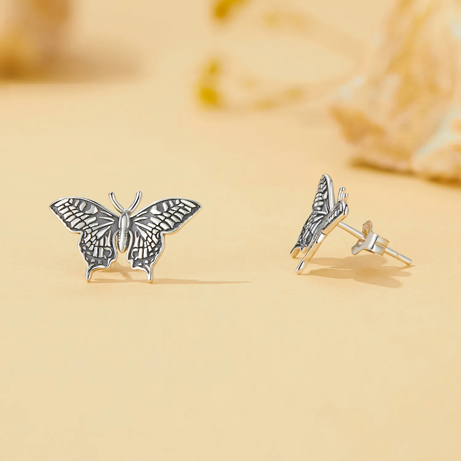 Pandora Style Butterfly Studs Earrings - SCE1637