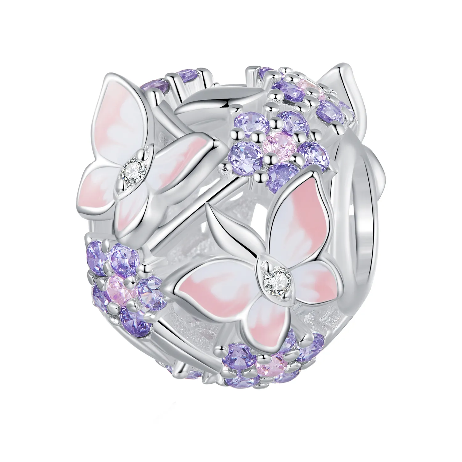 pandora style butterfly zircon charm scc2463