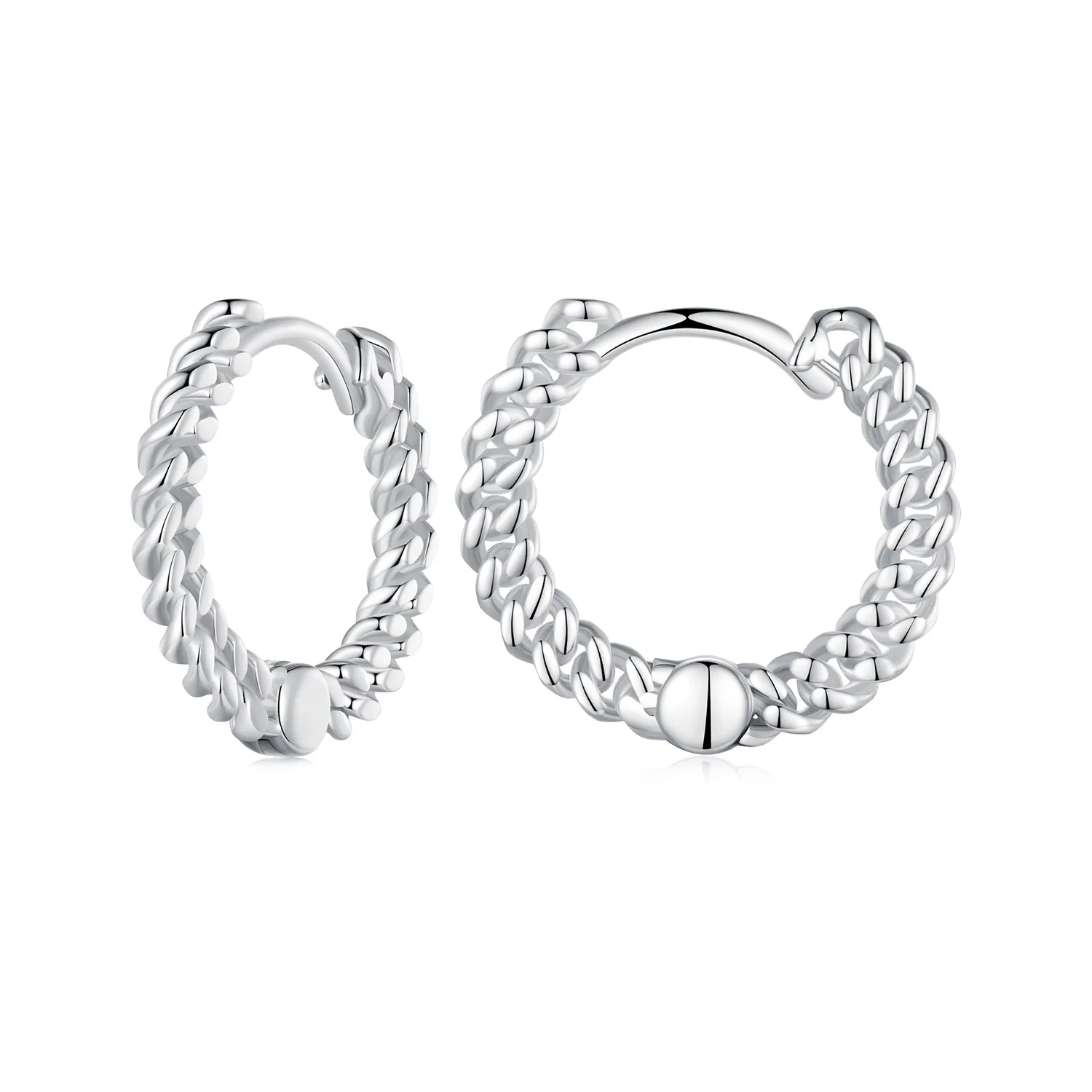 Pandora Style Chain Hoop Earrings - BSE906