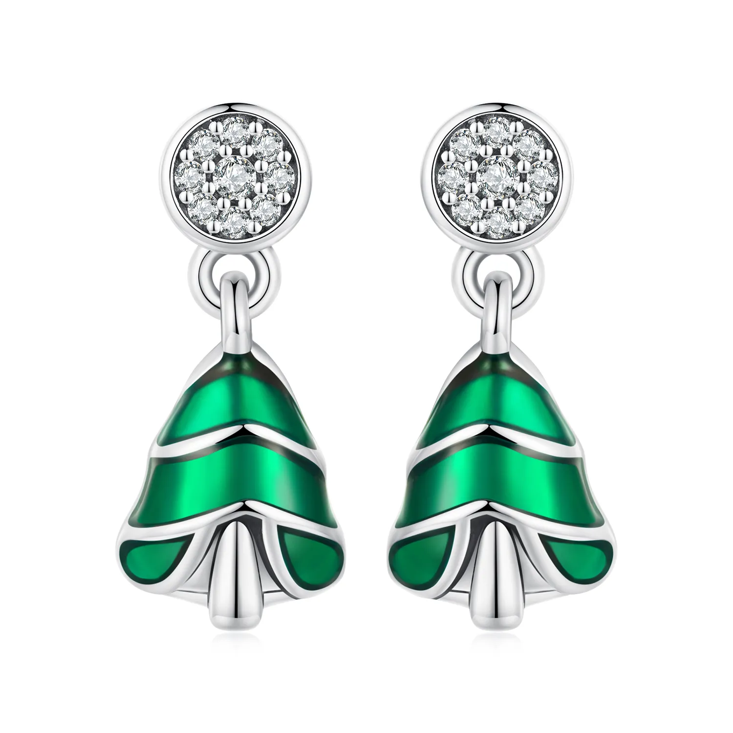 Pandora Style Christmas Tree Studs Earrings - BSE919