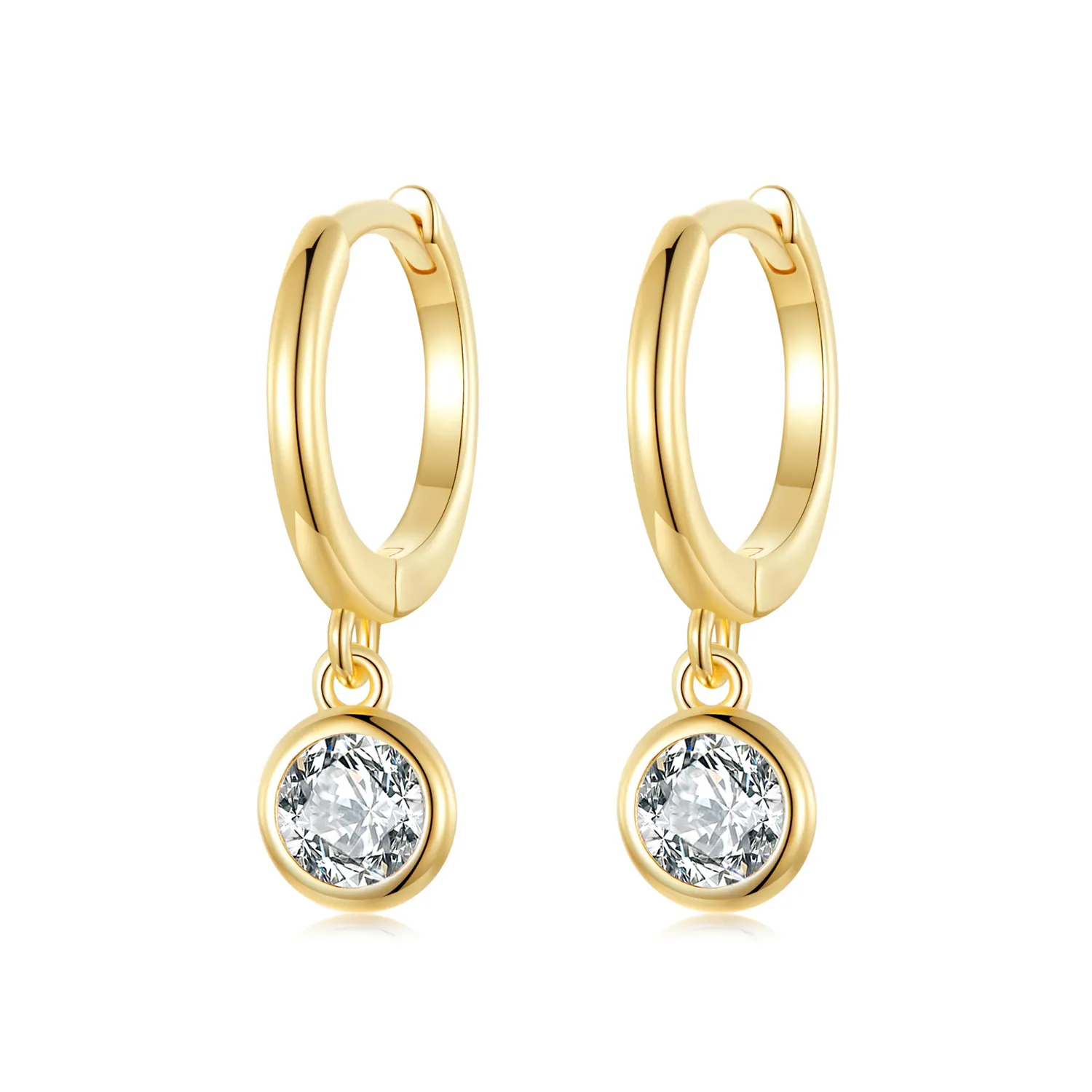 Pandora Style Circle Zirconia Hoop Earrings - SCE830-B