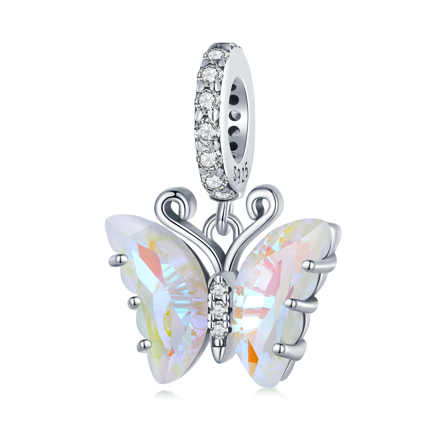 pandora style colorful aurora butterfly dangle scc2305 cf