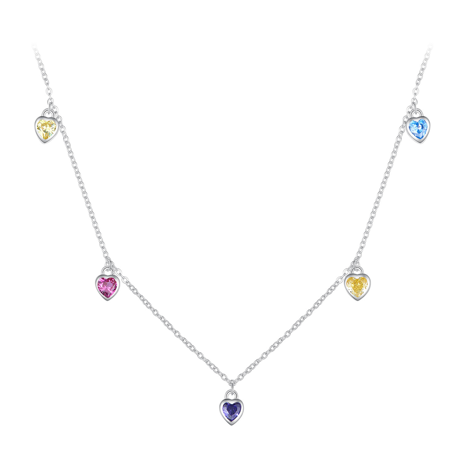 pandora style colorful heart necklace bsn320