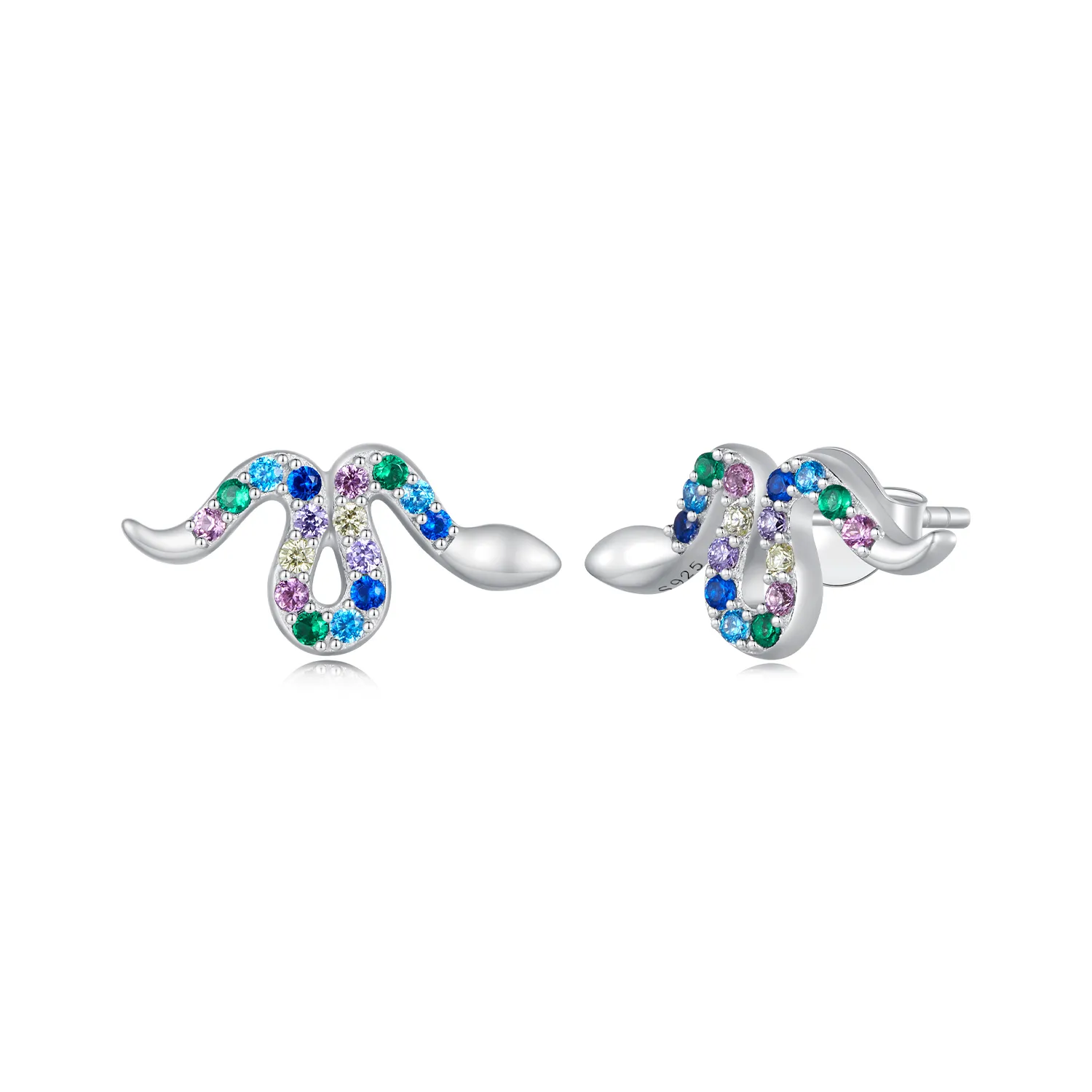 Pandora Style Colorful Snake Studs Earrings - SCE1633