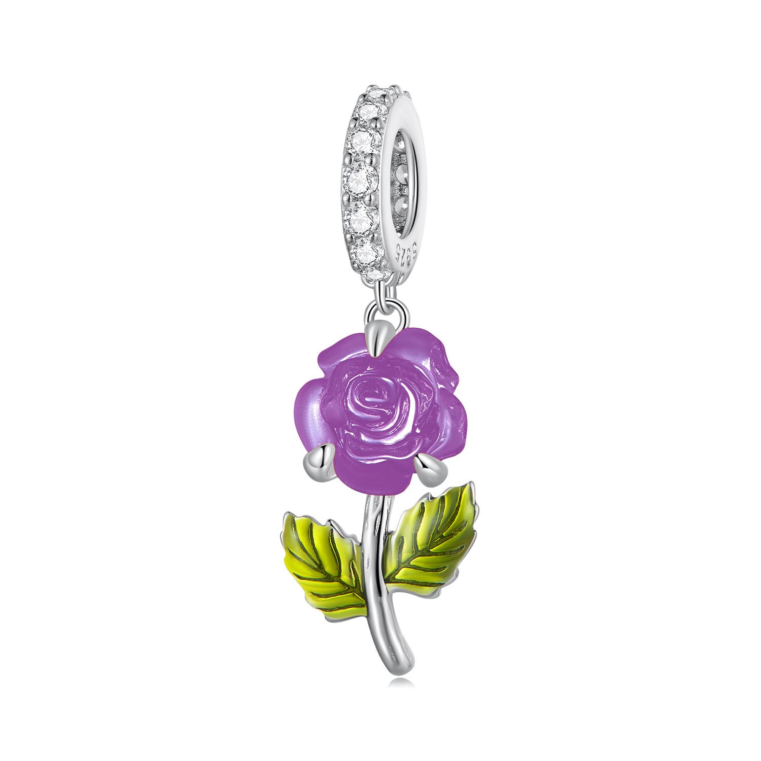 pandora style crystal rose dangle bsc824 vt
