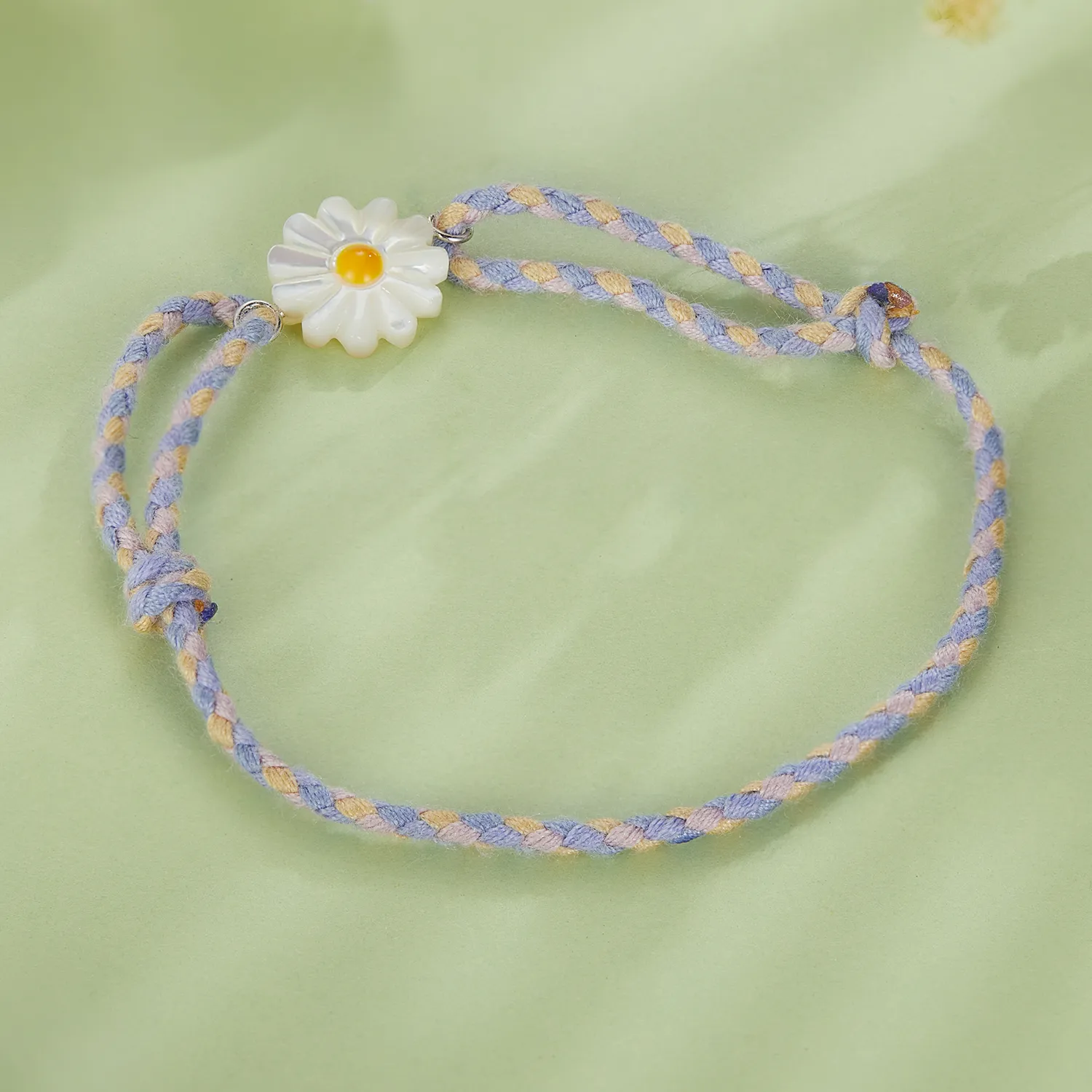 Pandora Style Daisy Cord Bracelet - SCB250