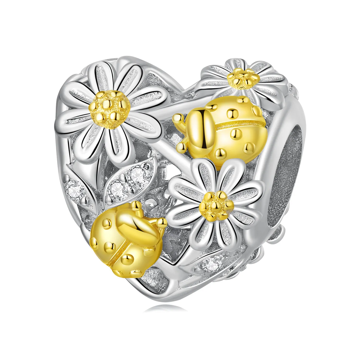 Pandora Style Daisy Ladybug Charm - BSC817!