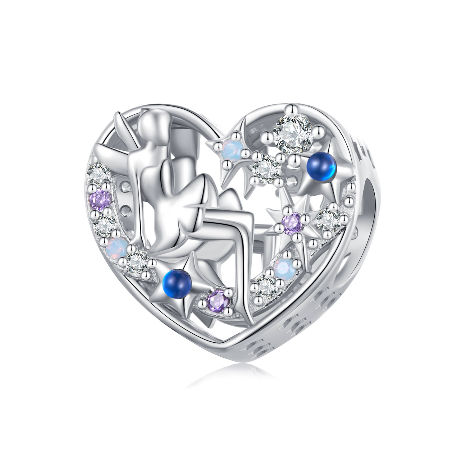 pandora style day and night elf heart charm scc2553
