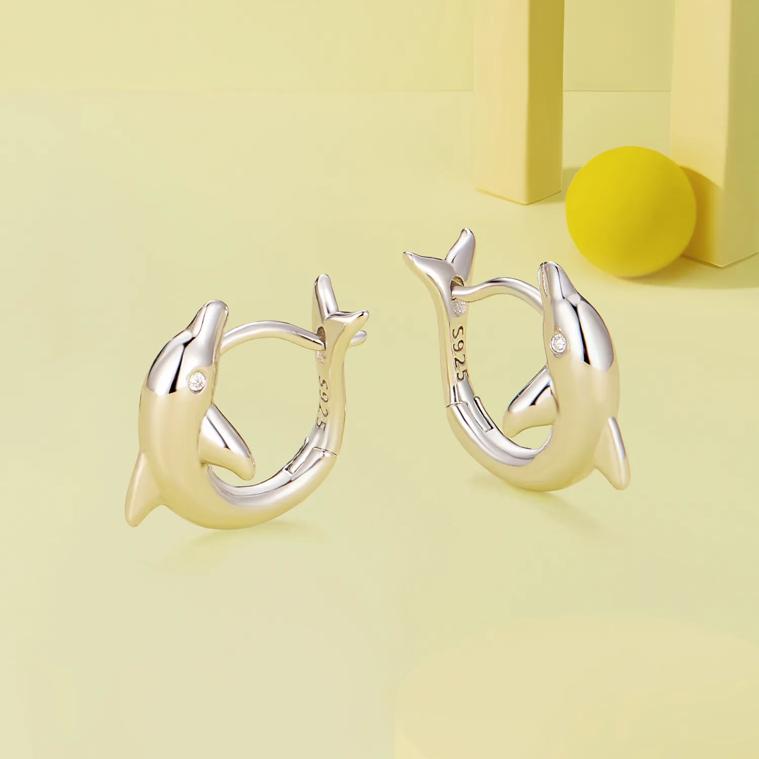 Pandora Style Dolphin Hoop Earrings - BSE881