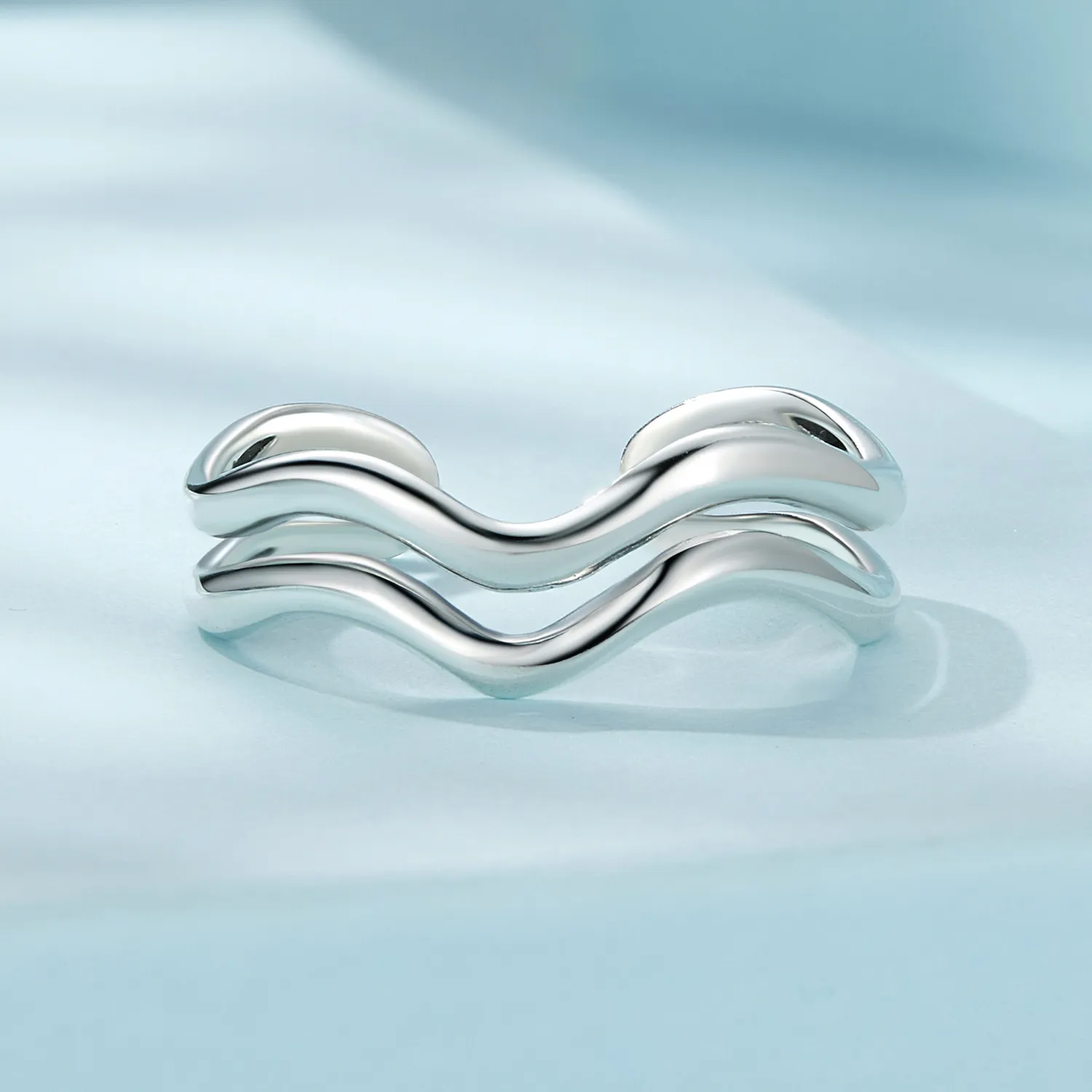 Pandora Style Double Layer Wave Ring - SCR968-E