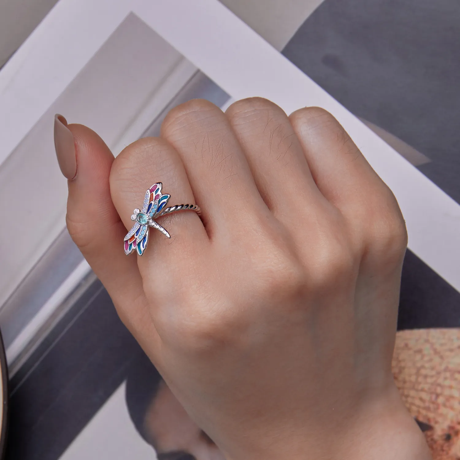 Pandora Style Dragonfly Ring - BSR385