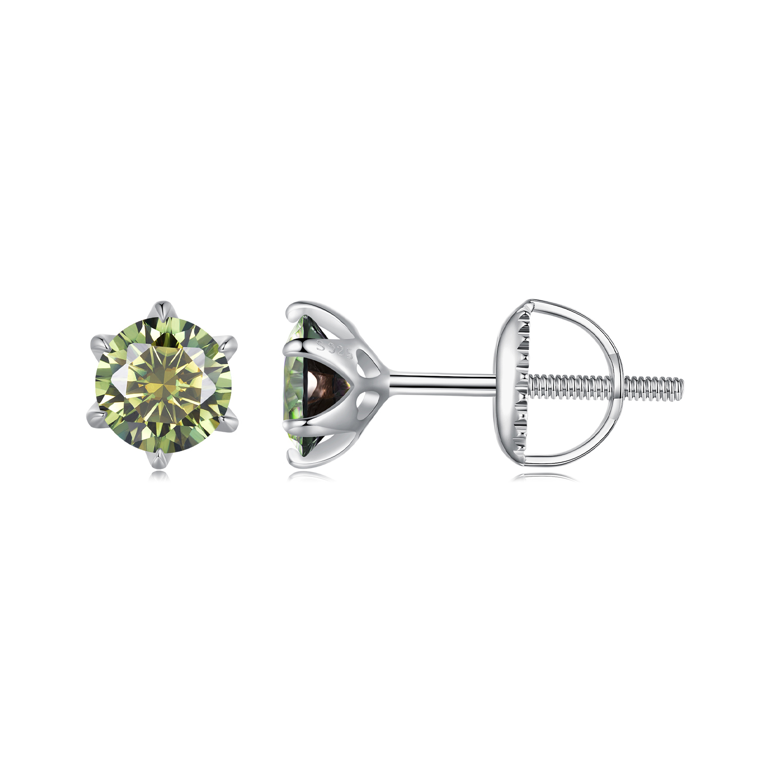 pandora style emerald moissanite studs earrings mse025 sgn