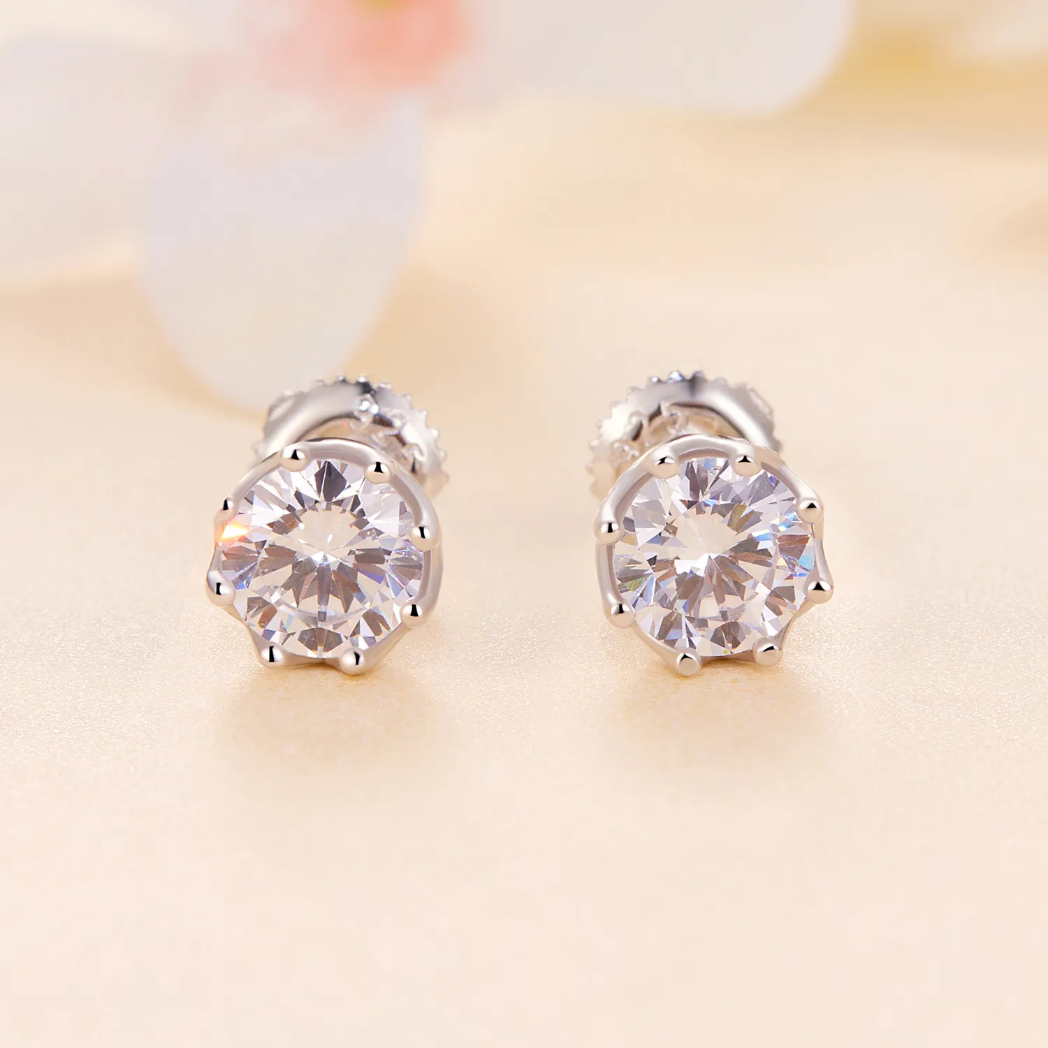 Pandora Style Exquisite Moissanite Studs Earrings - MSE016-S