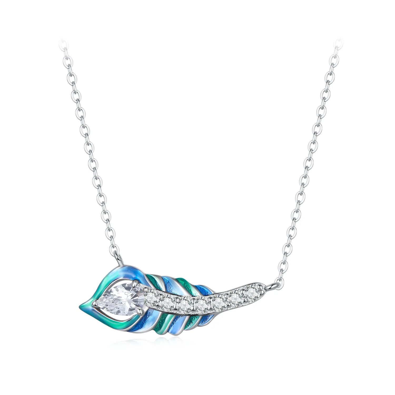 Pandora Style Feather Necklace - BSN346