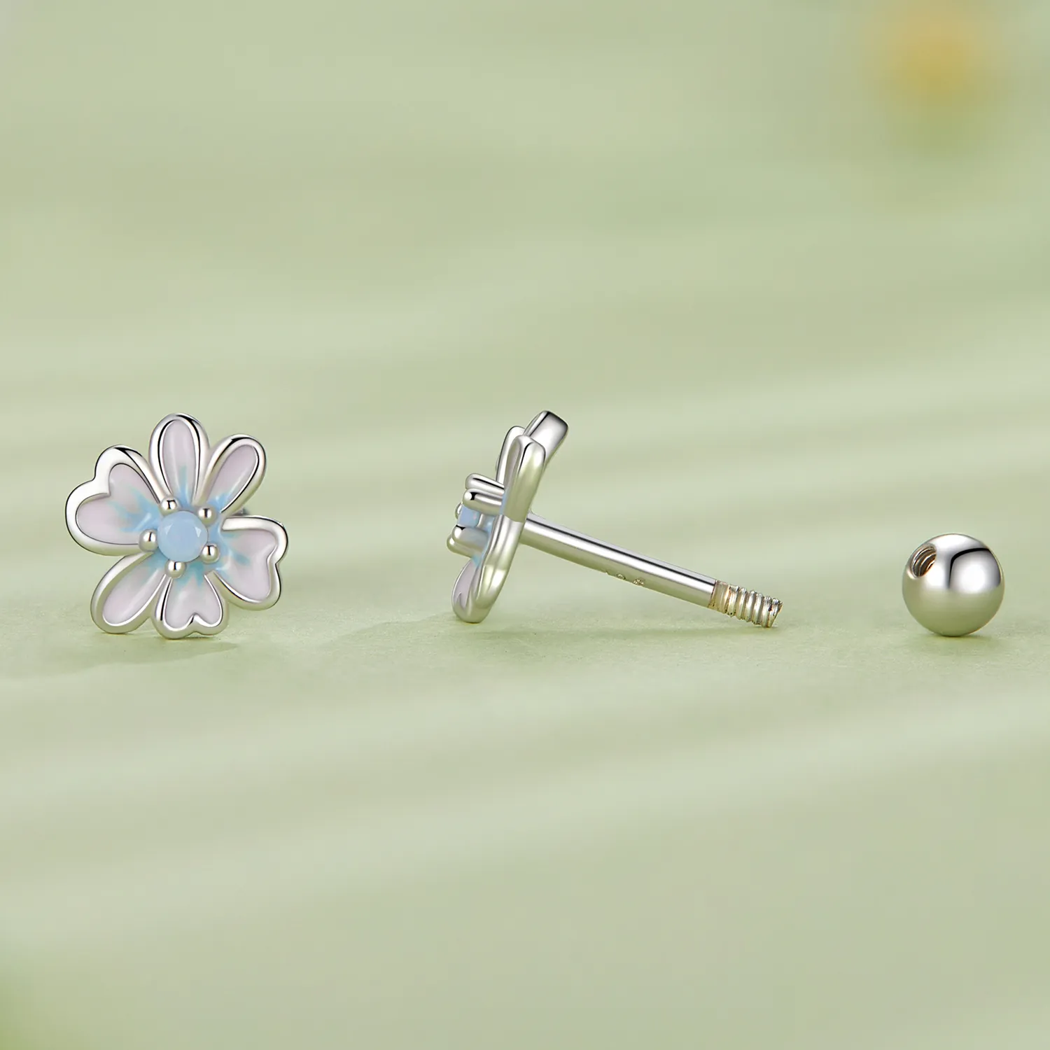 Pandora Style Flower Studs Earrings - SCE1572