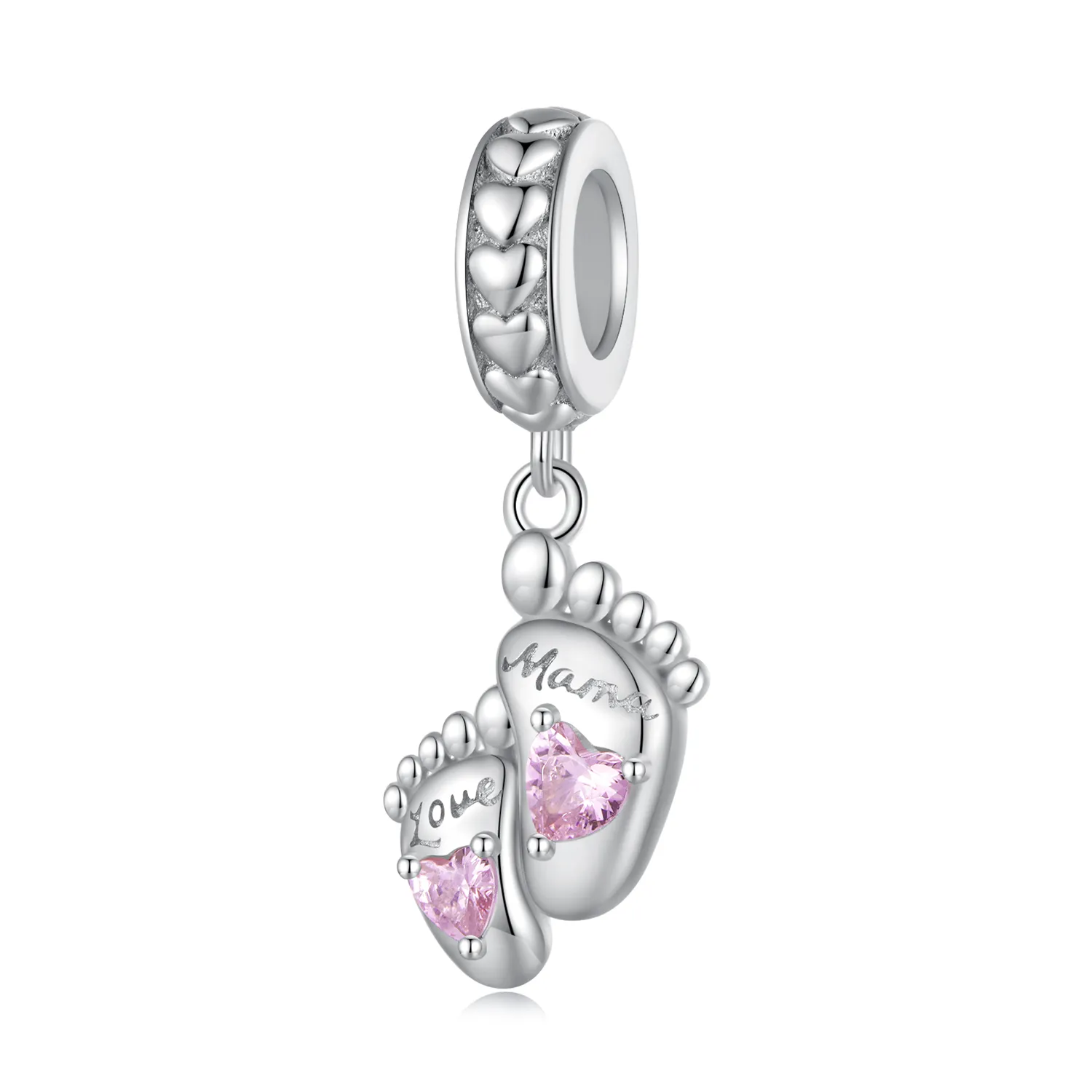 Pandora Style Footprints of Love Dangle - BSC825