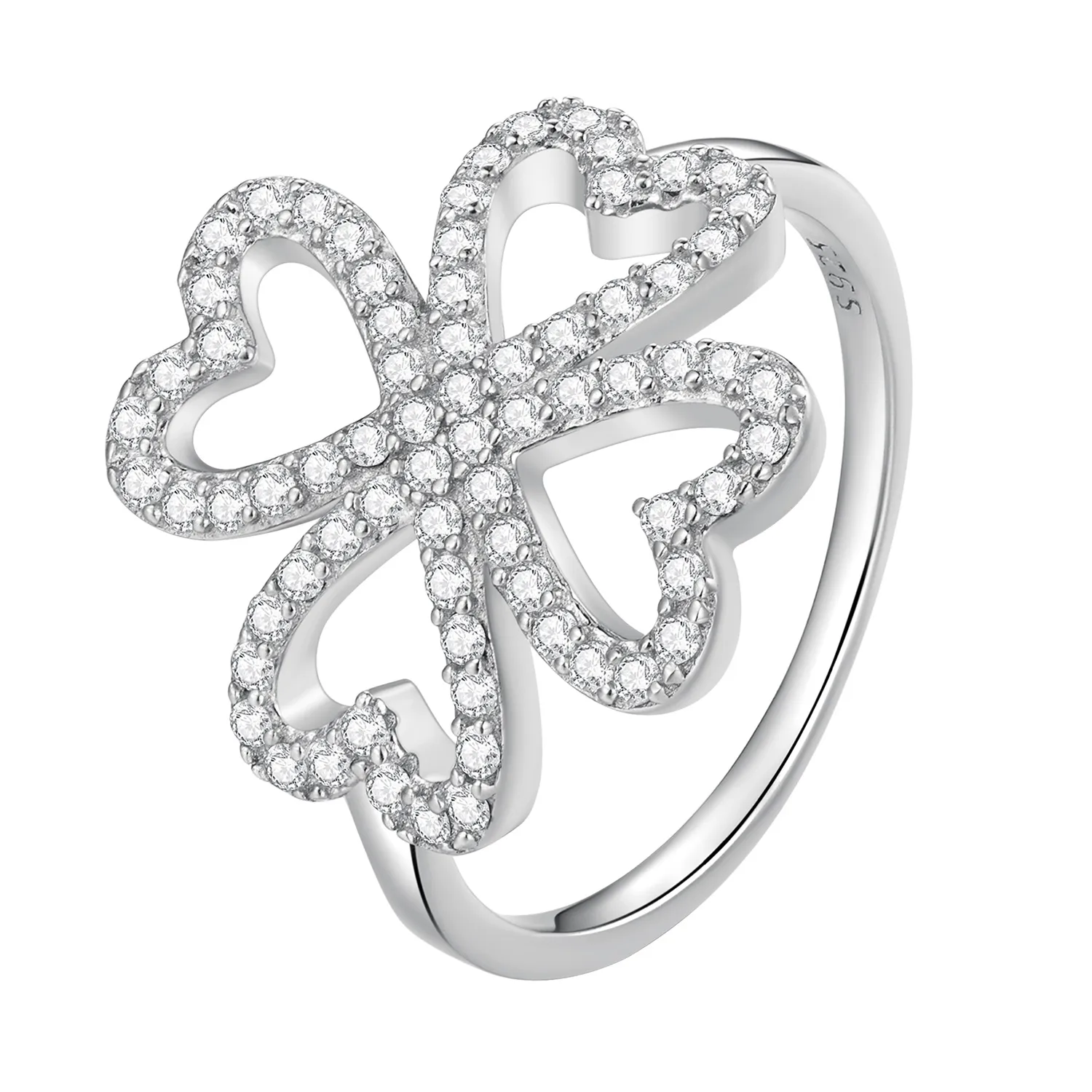 pandora style four leaf clover ring bsr399