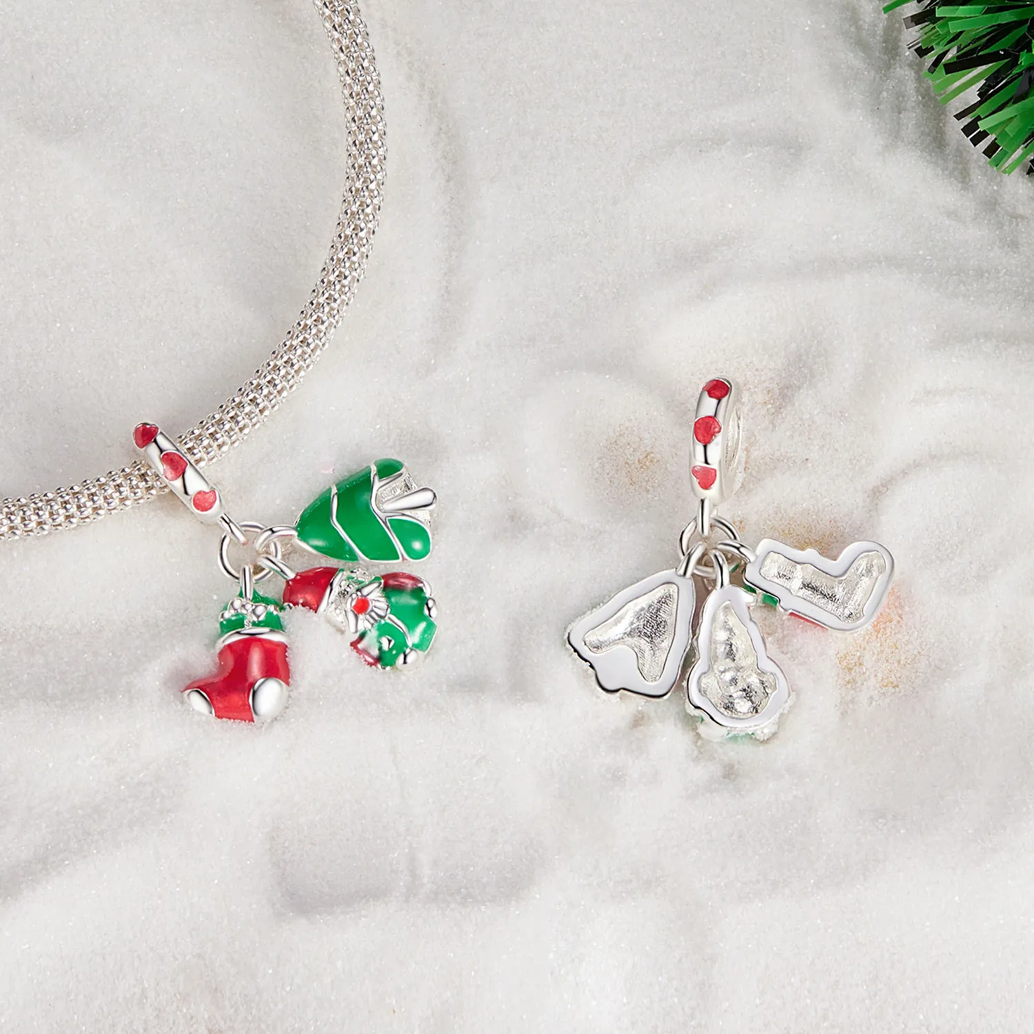 Pandora Style Glow-In-The-Dark Christmas Multi-Dangle - SCC2647