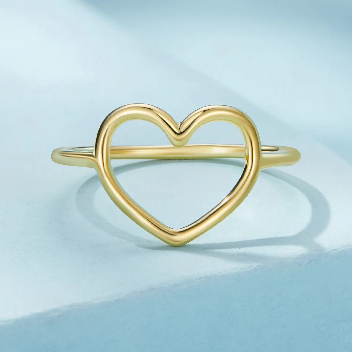 Pandora Style Gold Heart Shaped Ring - SCR641-B